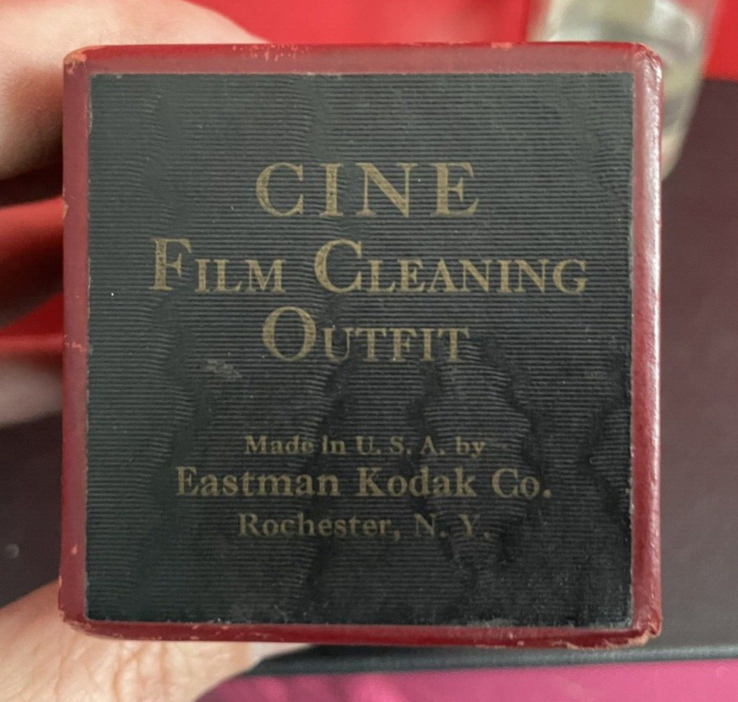 Vintage EASTMAN KODAK CO CINE Film Cleaning Outfit w/ Box Glass Bottle Brochure