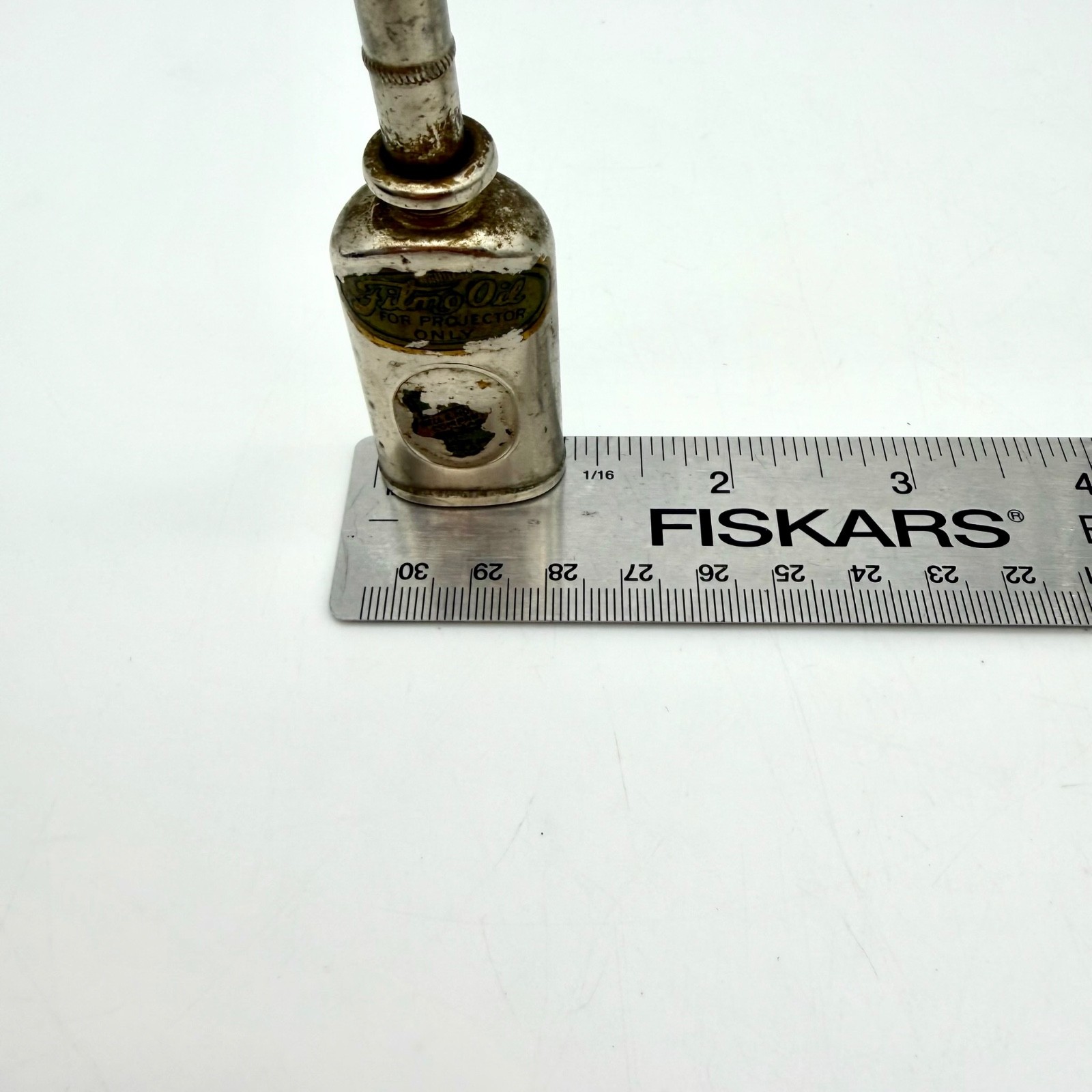 Bell & Howell Filmo Projector Needle Oiler Oil Can Metal Silver 3.5 in Vintage