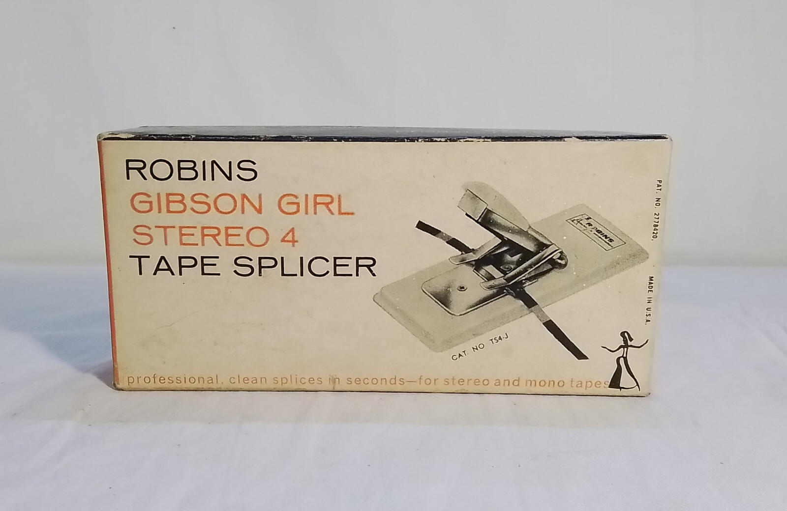 Vintage Robins Gibson Girl Stereo 4 Junior Tape Splicer TS4-J w/ Box & Manual