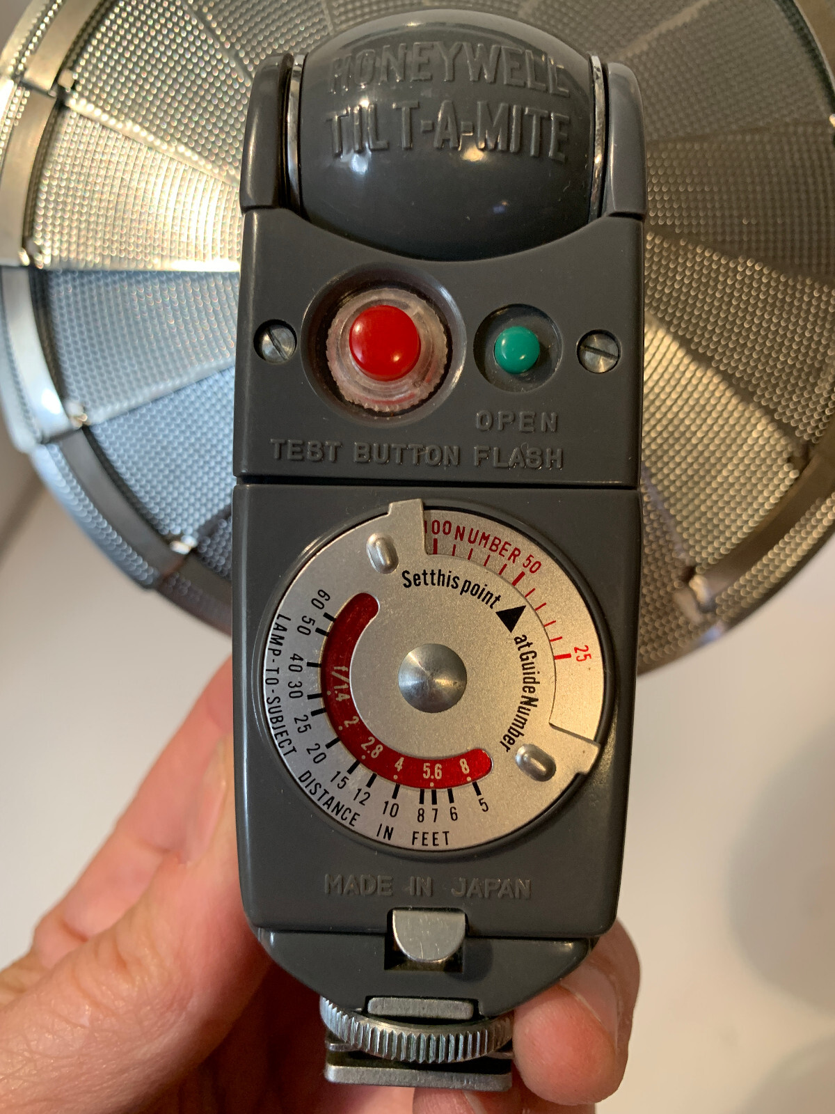 Vintage Honeywell Tilt-A-Mite Folding Fan Camera Flash with Case Vintage Honeywe