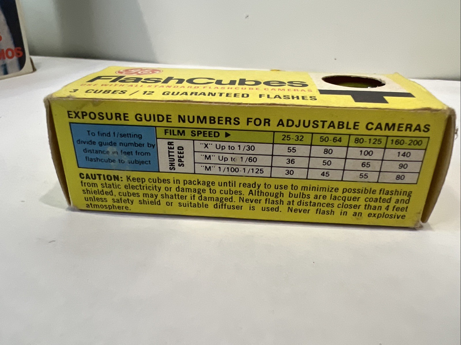 Vintage G.E. FlashCubes 3 Cubes Original Box General Electric Camera Flash USA