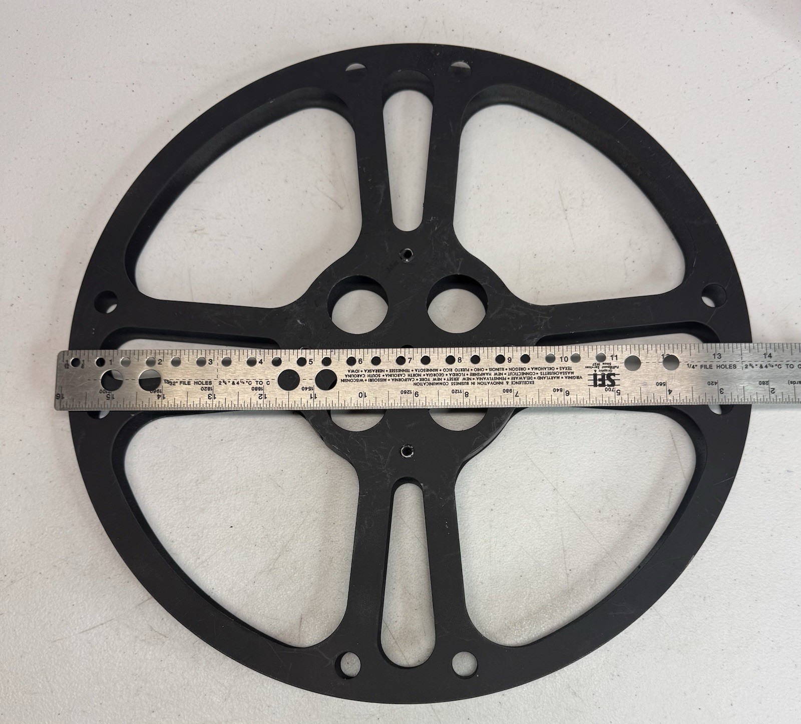 Vintage Tayloreel Corp Metal Film Reel- 16mm, 14″ Black 1600 Ft