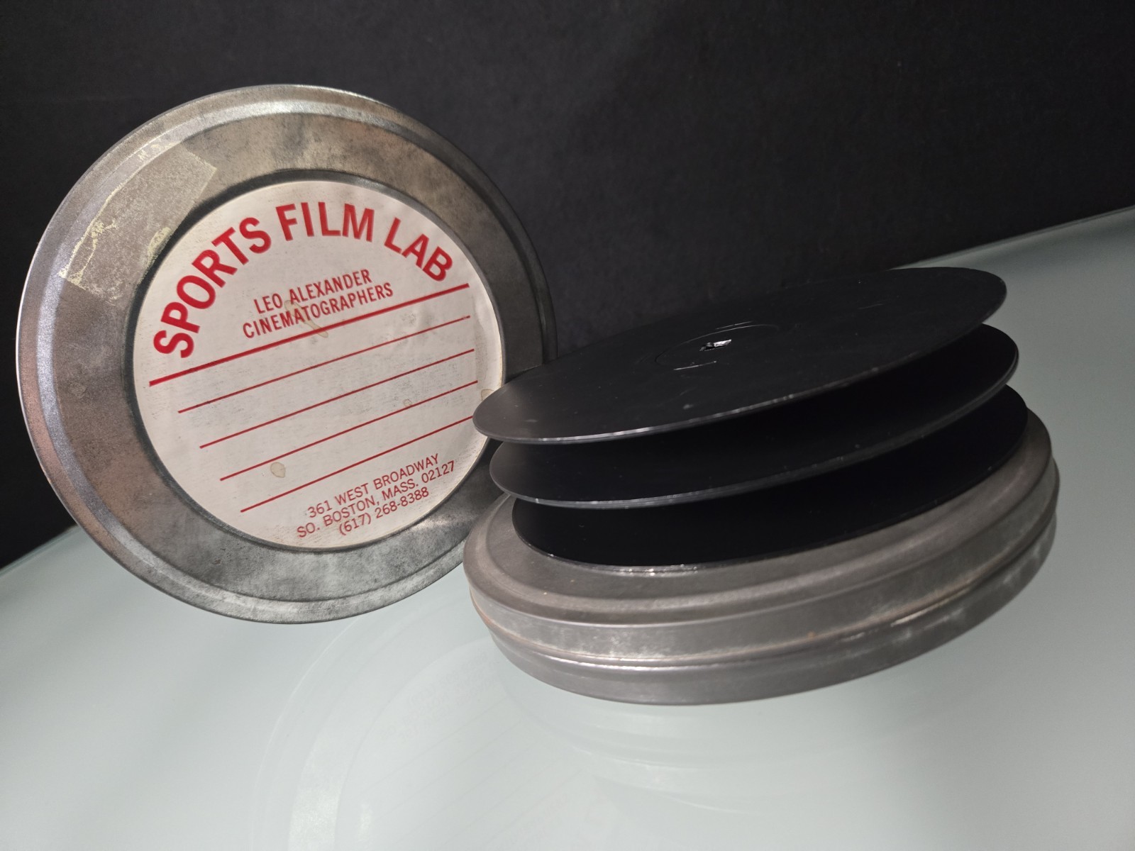 2 Vintage Kodak Film Reels With Silver Canisters