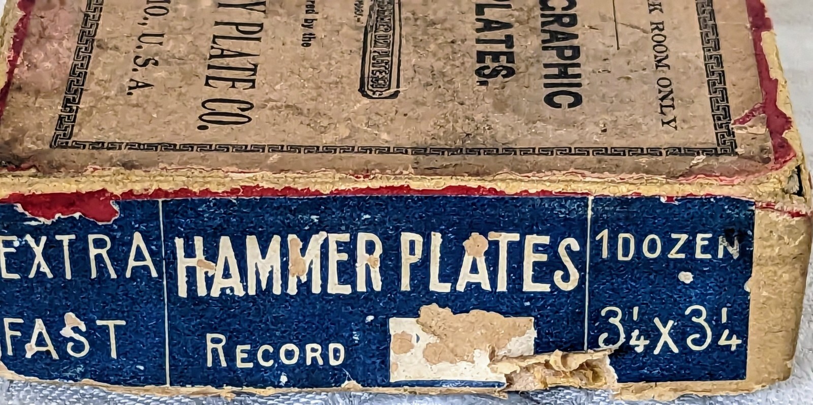 Antique Hammer Dry Plate Co. Photographic Dry Glass Plates Instantaneous Film