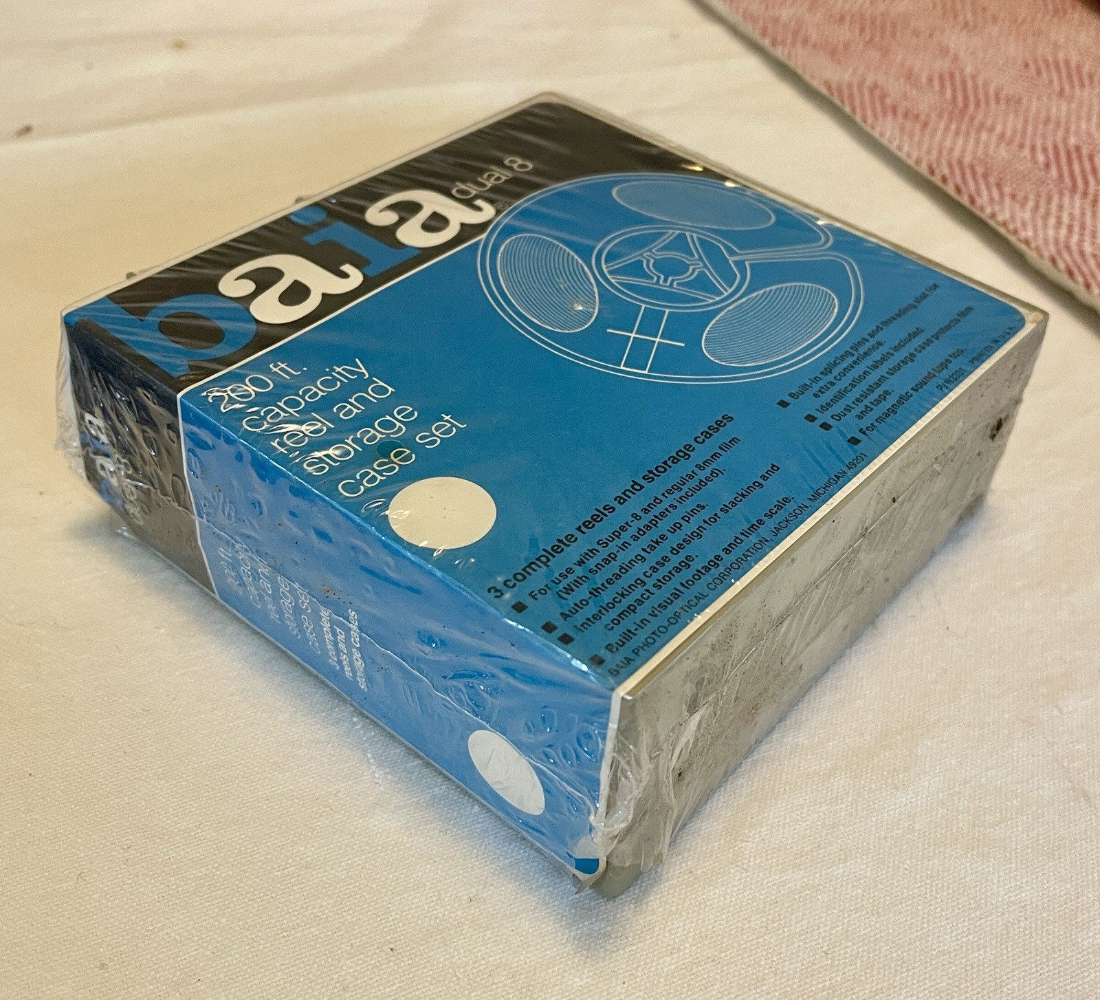 Set of 3 – Vintage Baia Dual 8 200 ft. Capacity Reel and Storage Case Set – New