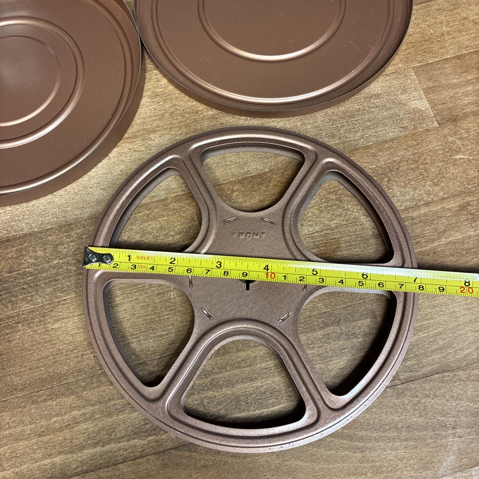 SUPER 8 Metal Movie Reel 7 Inch& Canister Copper Colored Metal Empty Movies Film
