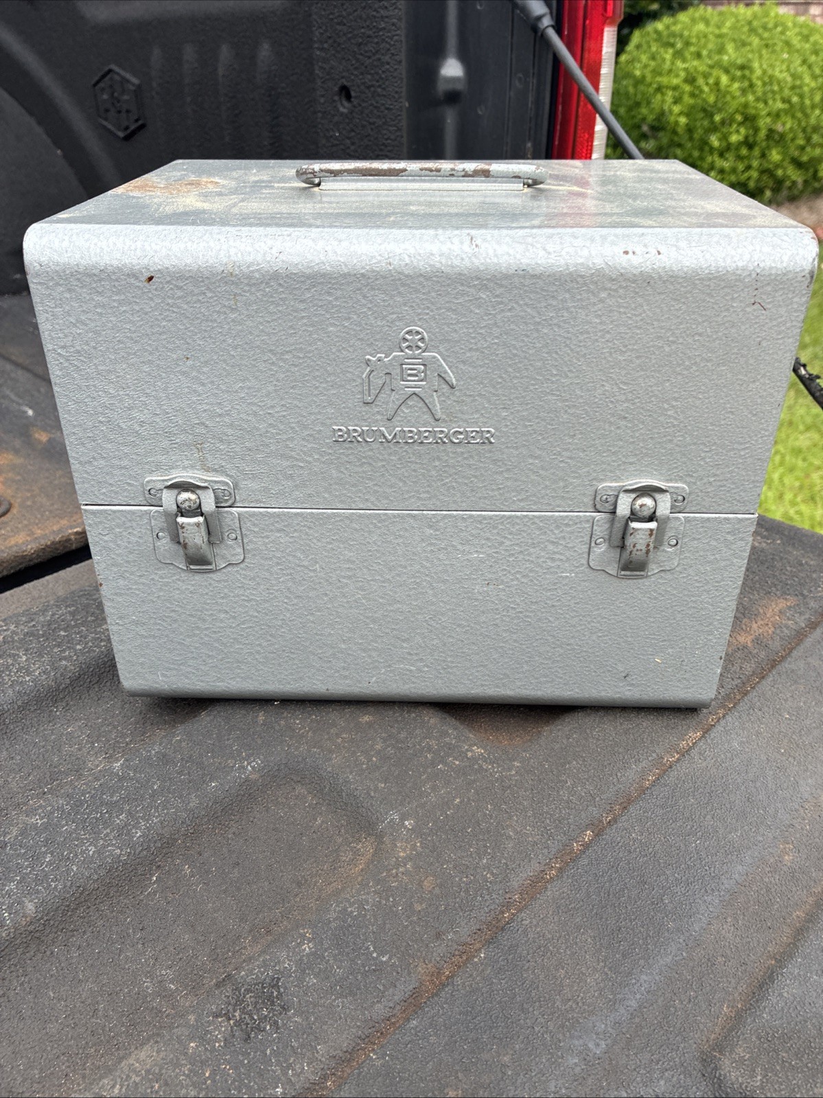 Vintage Brumberger Metal Movie Film Case, Holds 12 Films