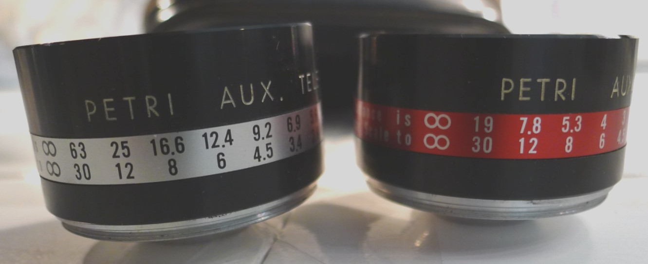 Petri 7s Aux Lens Set with Case Wide-Angle 1:1.8 45mm AND Telephoto 1:1.8 45mm