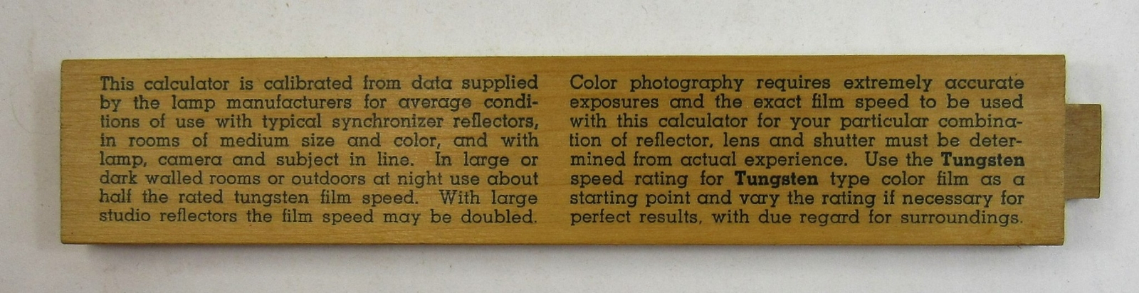1946 Lawrence Flashrule Photography Flash Slide Rule Film Speed ASA Peru IN USA