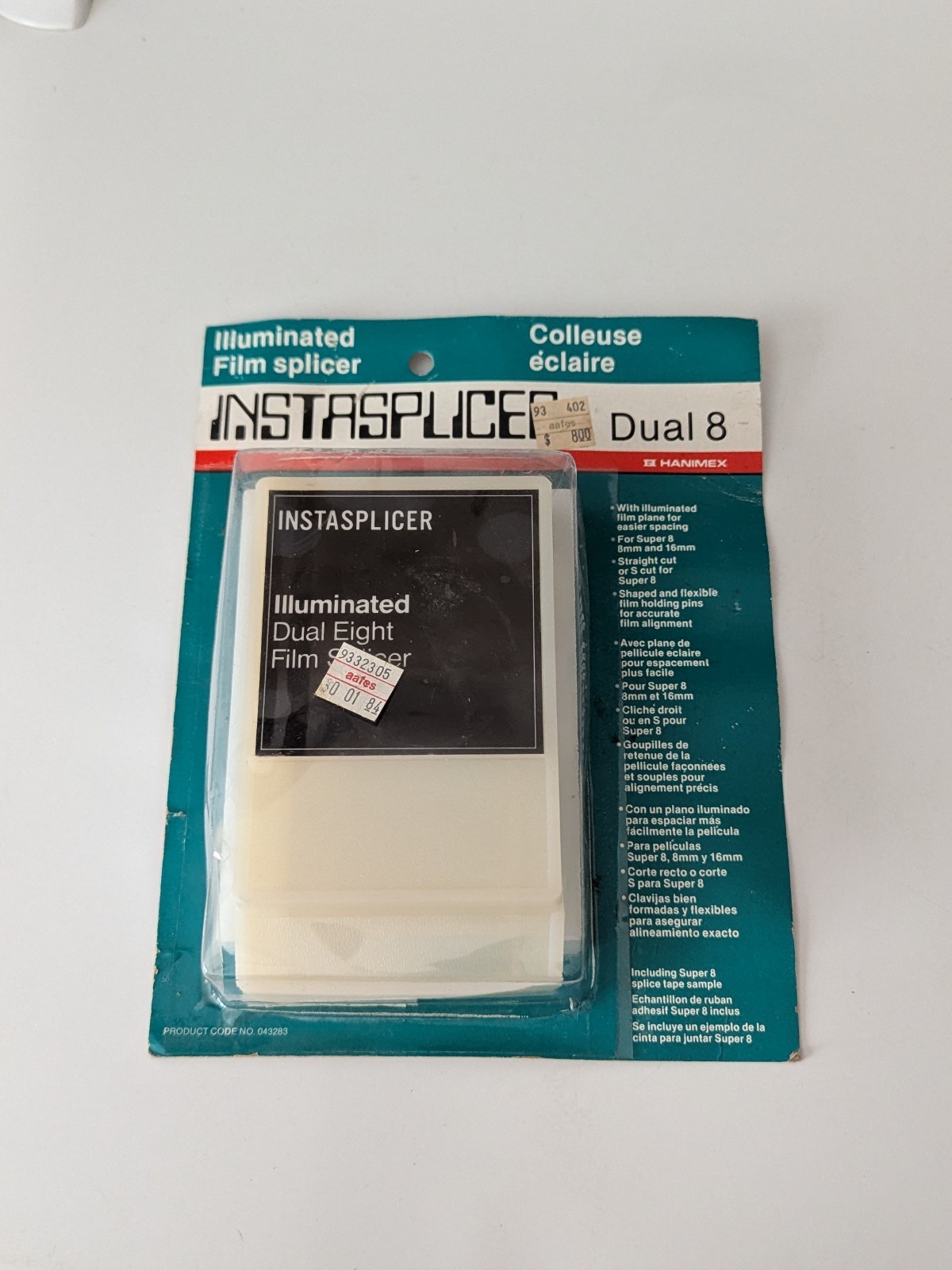 Vtg Hanimex Instasplicer Dual 8 Illuminated Film Splicer #043283