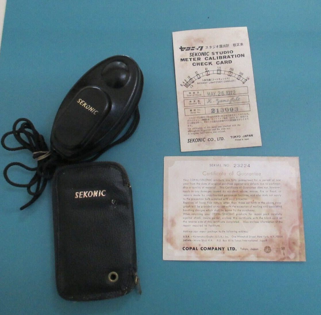 SEKONIC 1970’s Studio Deluxe L-28 C2 Light Exposure Meter + Slides + Case 213093