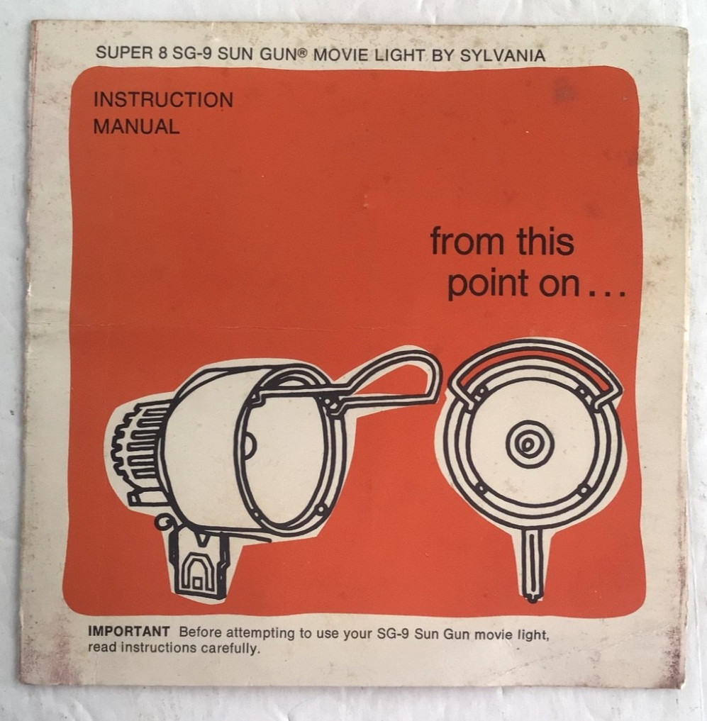Sylvania SG-9 Sun Gun Movie Light Complete w/ Box 1960s Vintage Tested & Working