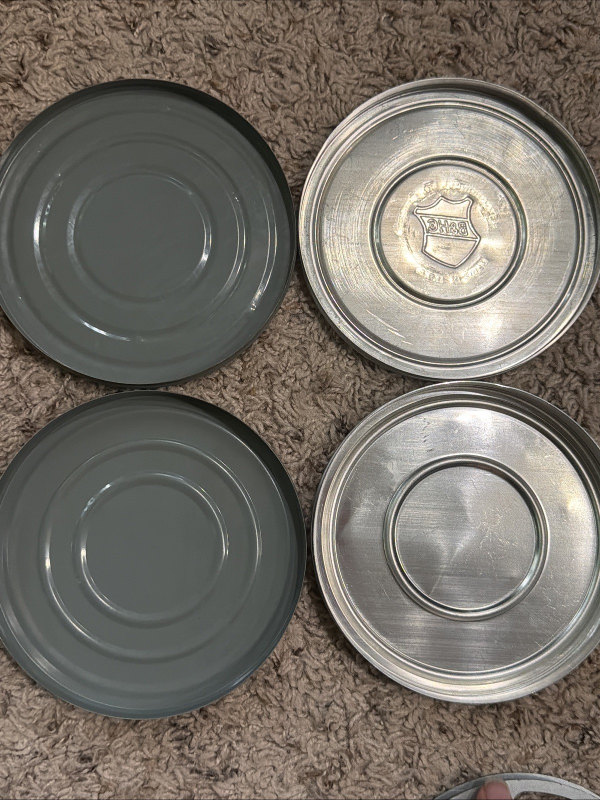 Vintage 8mm 200 Foot Steel Film Reels w Metal Cans Kodak Tower Lot B&H Canister