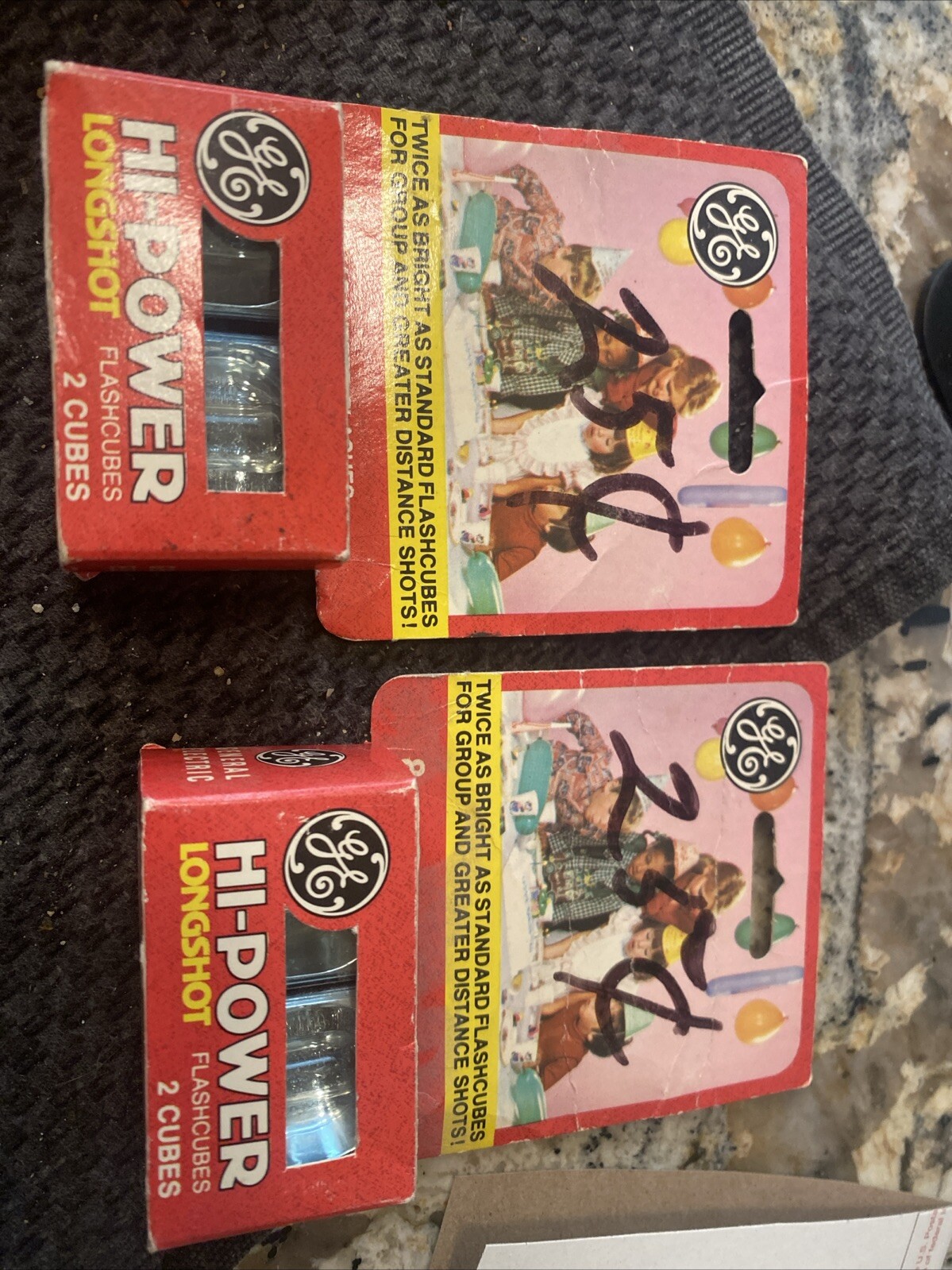 (2) Vintage Flash Cubes GE HI-Power Distance Long-Shot (2) Cubes In Ea BoxUnused
