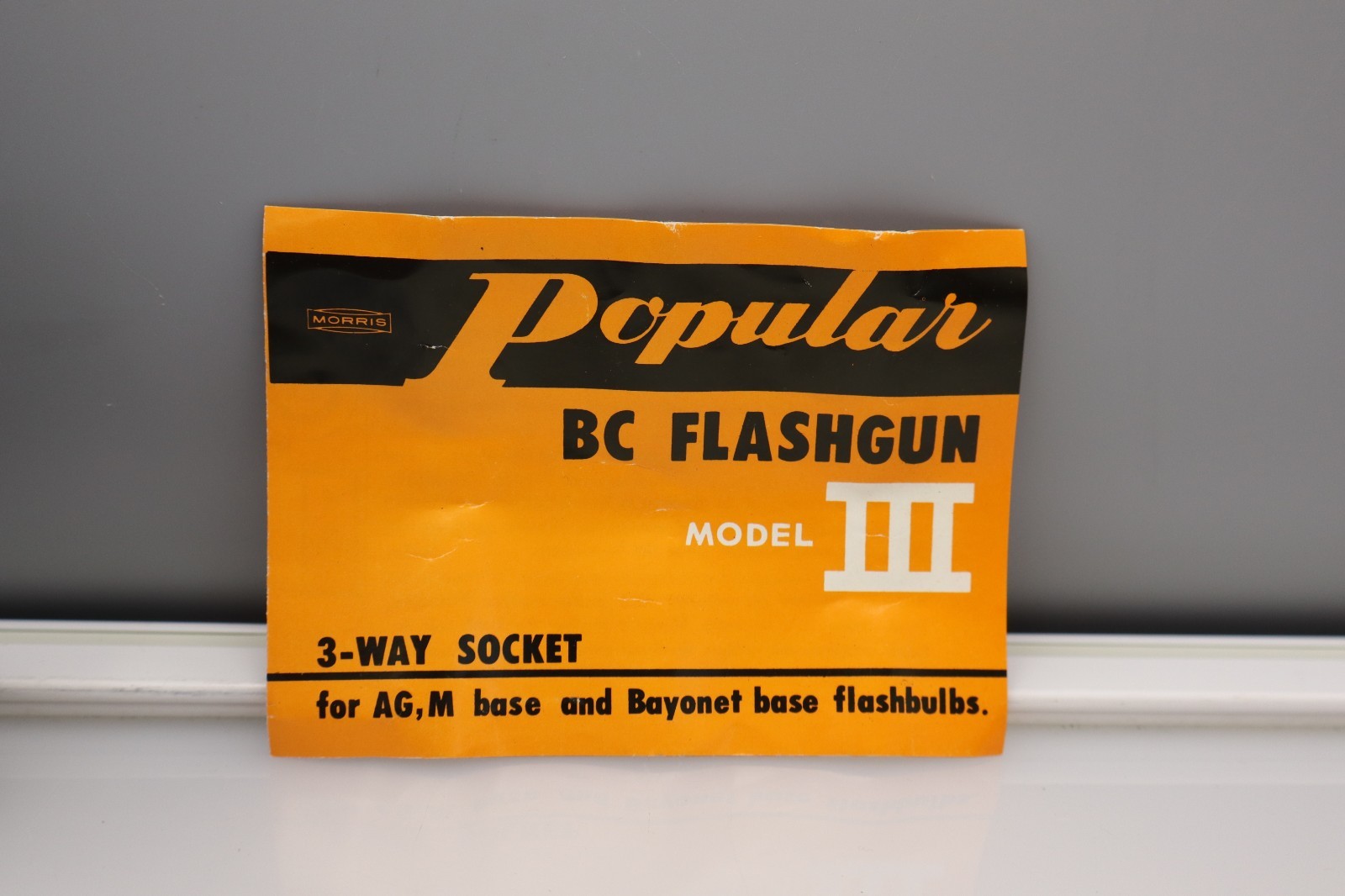 Morris Popular BC Flashgun Model III 3 Way Socket Complete. Vintage Excellent