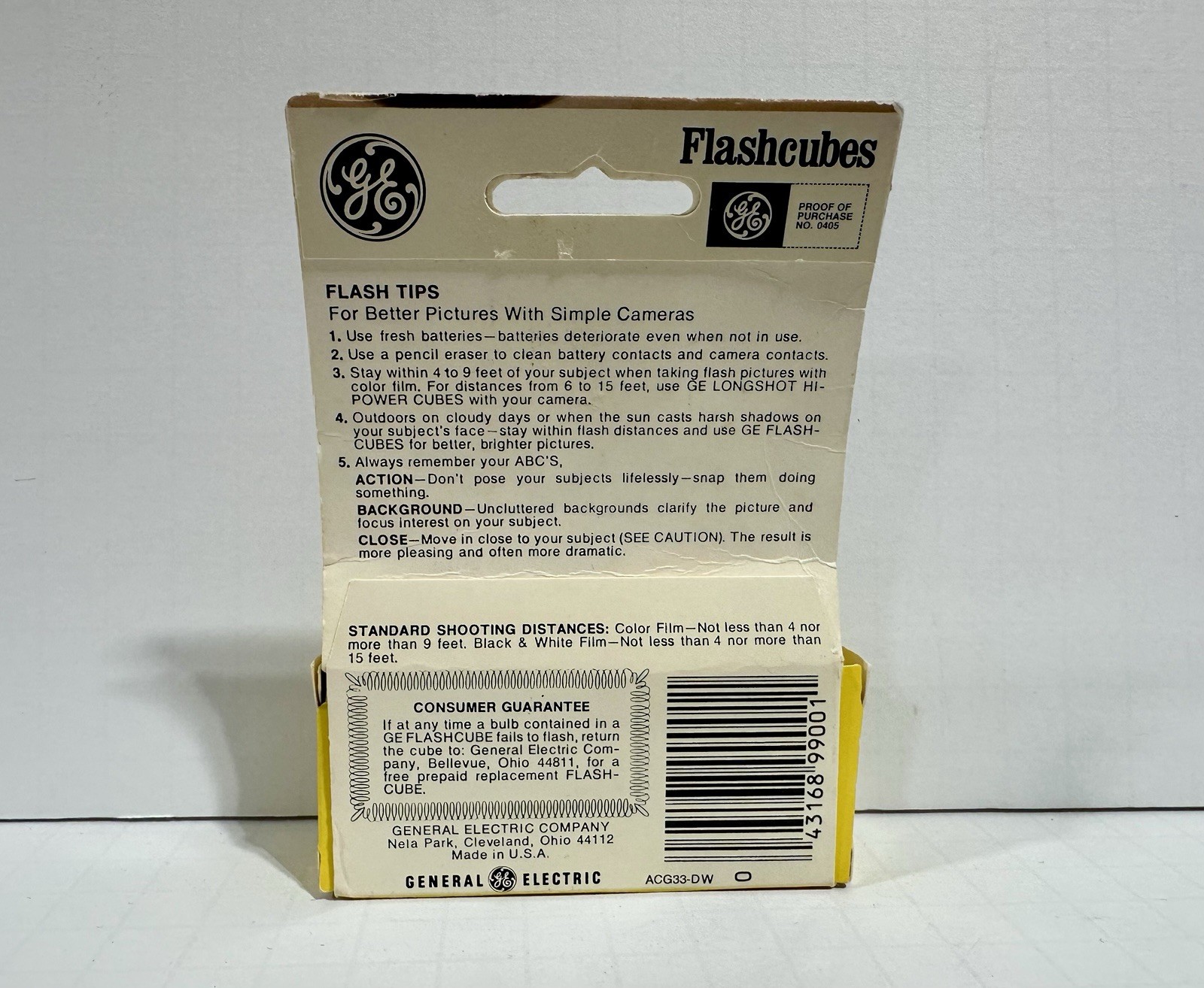 Vintage GE Flashcubes Set Of 3 Cubes in Original Box NOS Made in USA