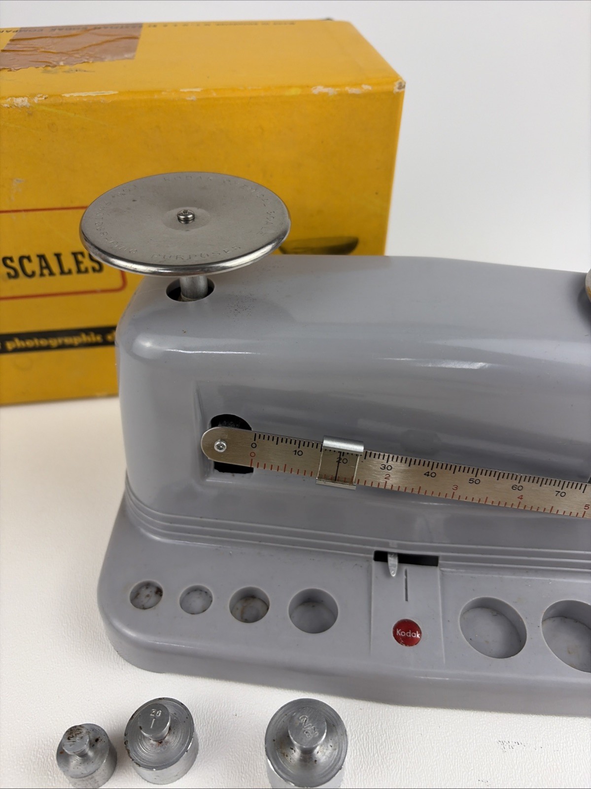 Vintage Kodak Chemical Scales with Box Measurement of Photographic Chemicals