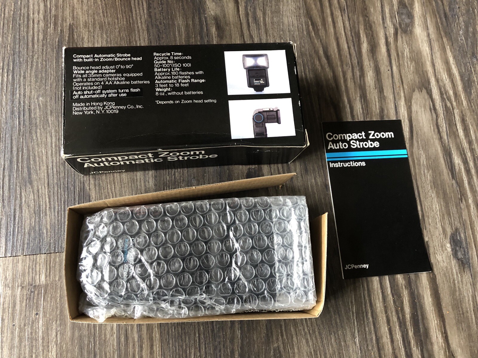JCPenney Compact Zoom Auto Strobe 918-2908 Made In Hong Kong New With Box