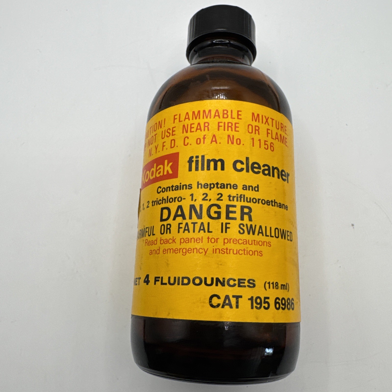 Kodak Film Cleaner 4oz Bottle 3/4 Full Vintage Photography Display