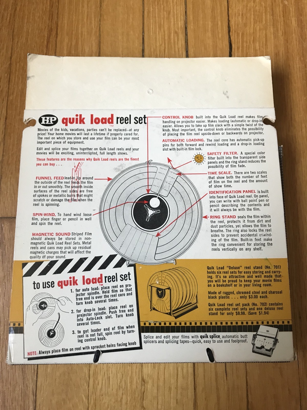 New Vintage HiP Quik Load Reel Set For Home Movies 8mm 400’ 32 Minutes Unopened