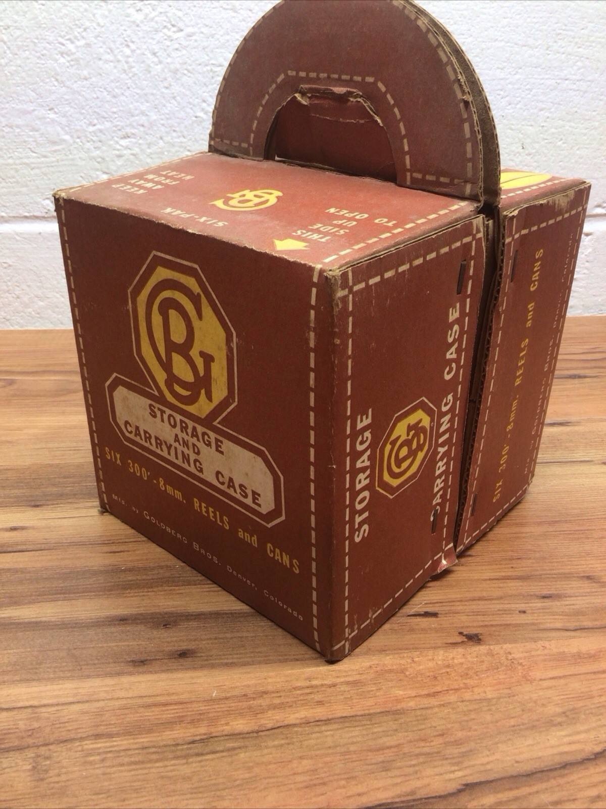 Goldberg 8mm 200ft Brown Metal 5″ Film Reel & Canister 6pc w Storage Carry Case