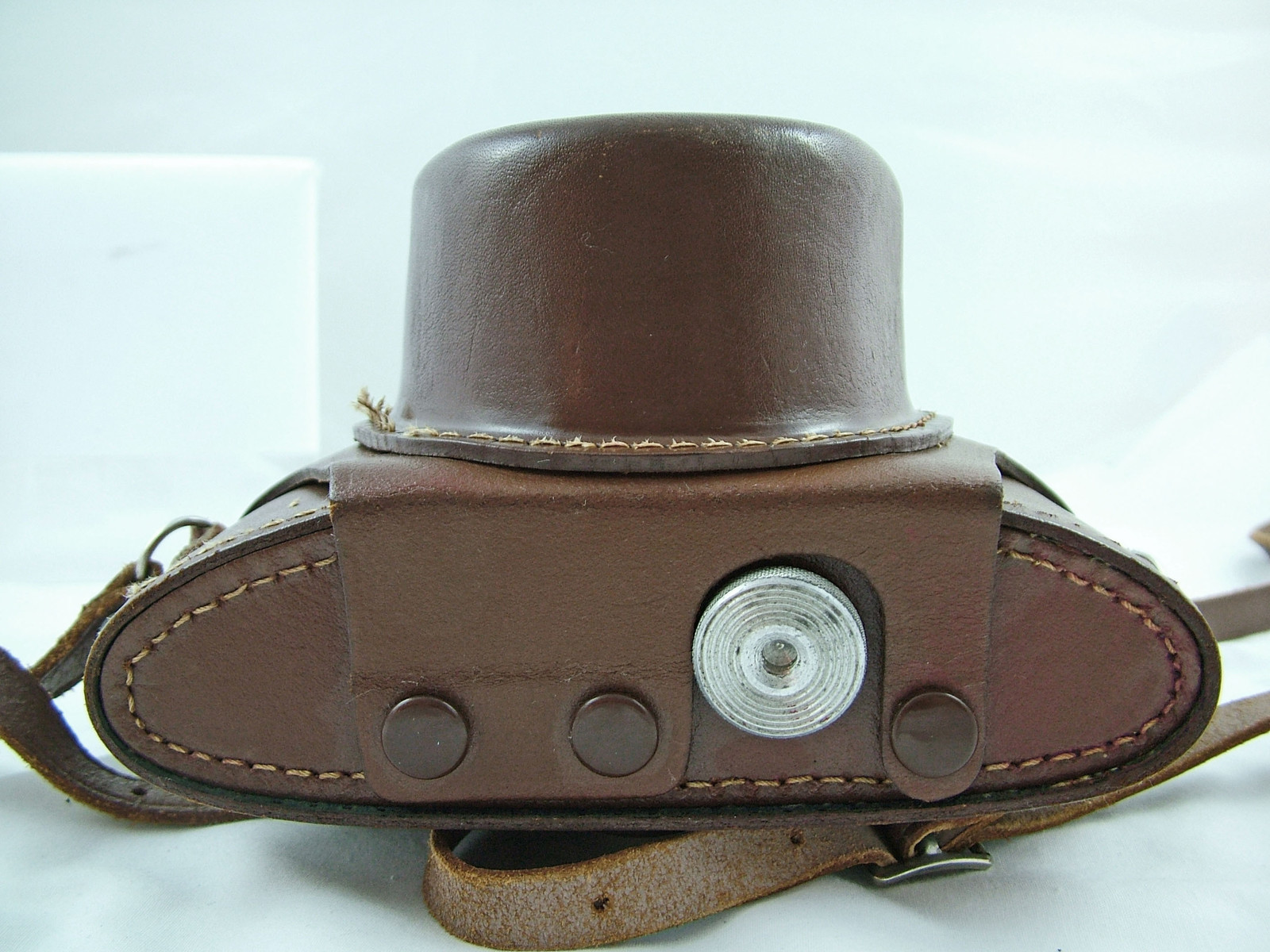 RARE VINTAGE PRAKTICA RIVAL REFLEX BROWN LEATHER CAMERA CASE WITH STRAP