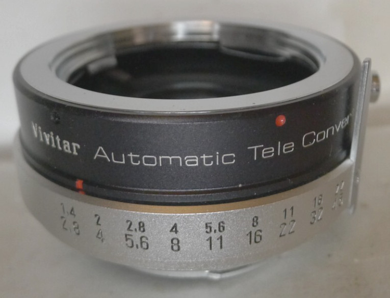Vivitar MC Tele Converter 2X-5 & Box, Caps & Case for Minolta – Made in Japan