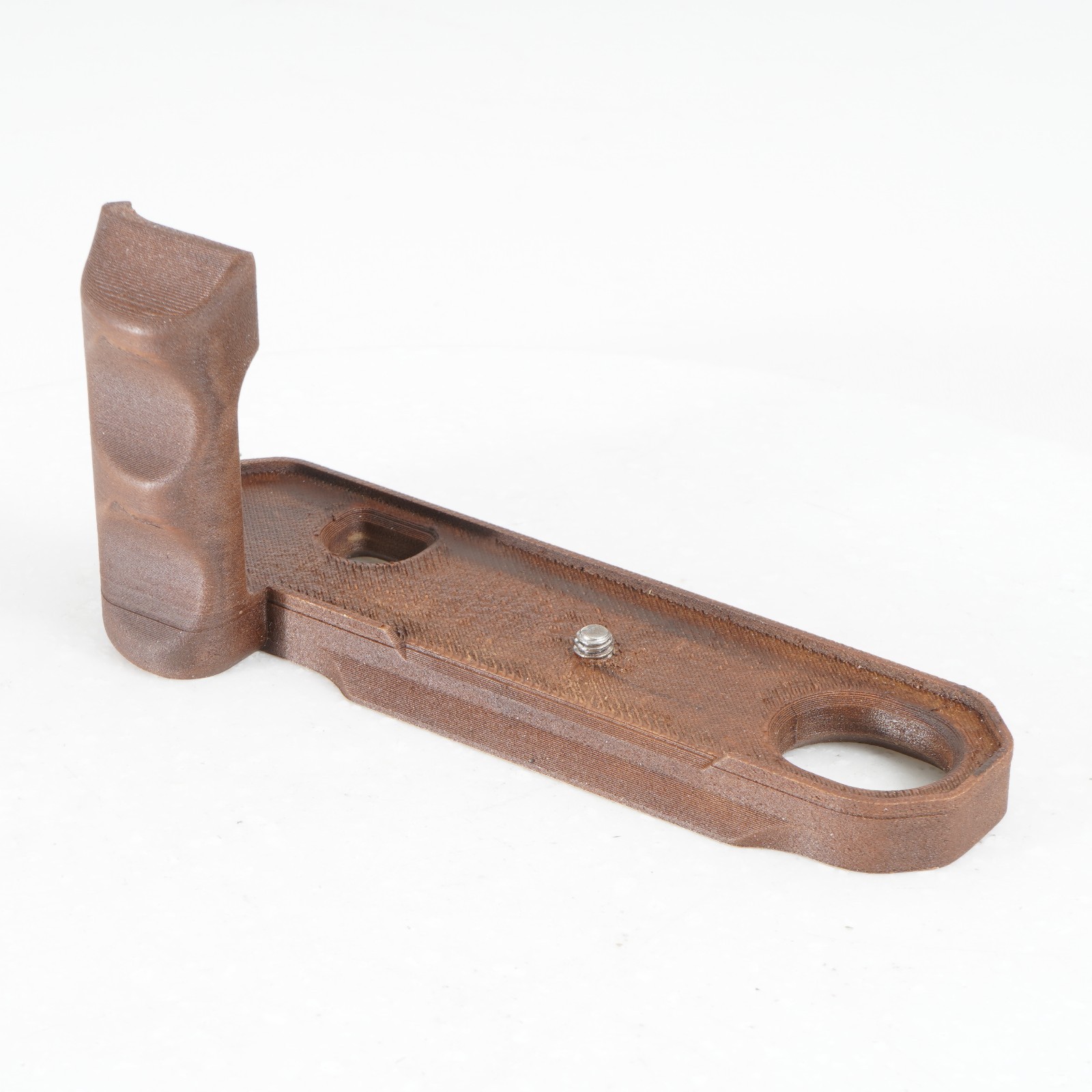 :(3D Printed) Wood Camera Hand Grip for Nikon F2 w/ Arca Swiss Mount