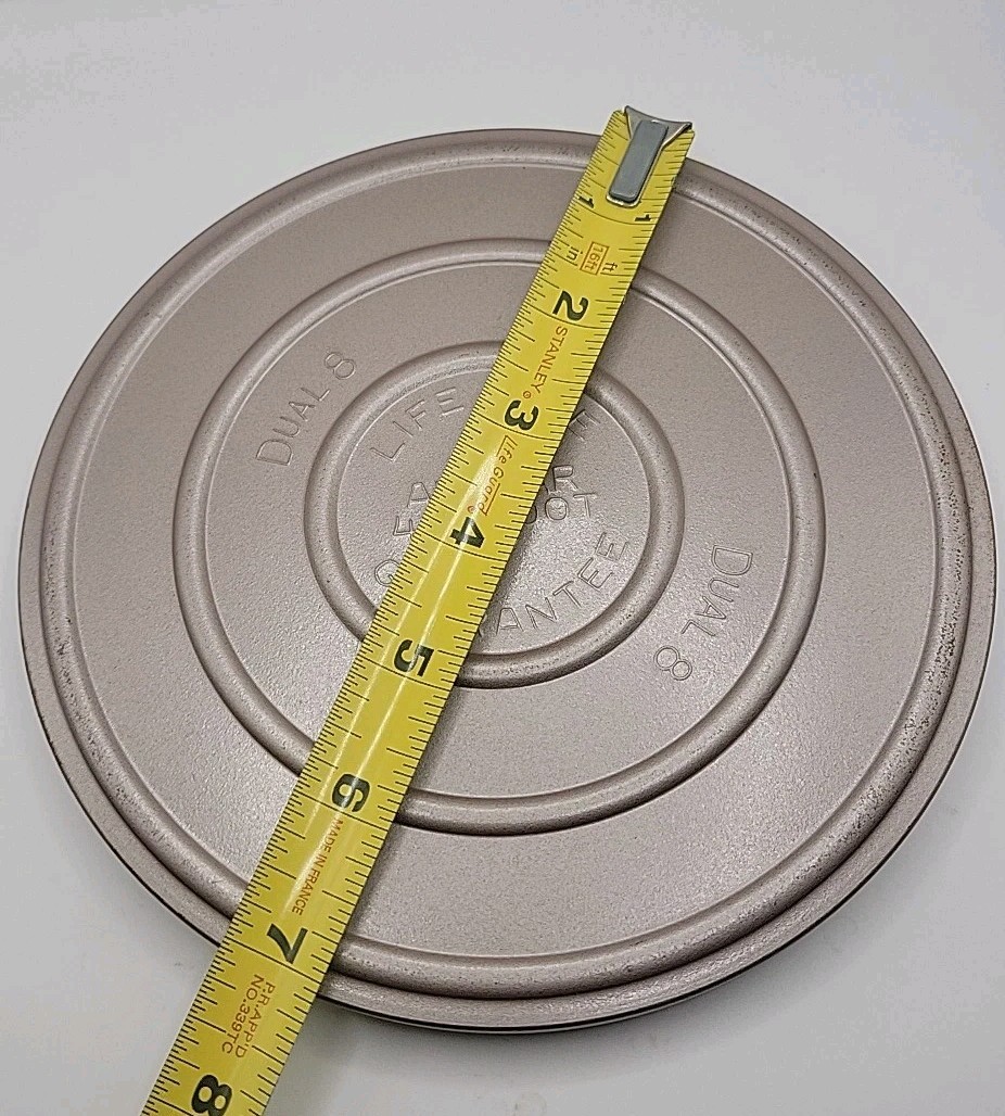 Dual 8mm Vintage 400ft Metal Film Reel and Canister Can 7 In Diameter