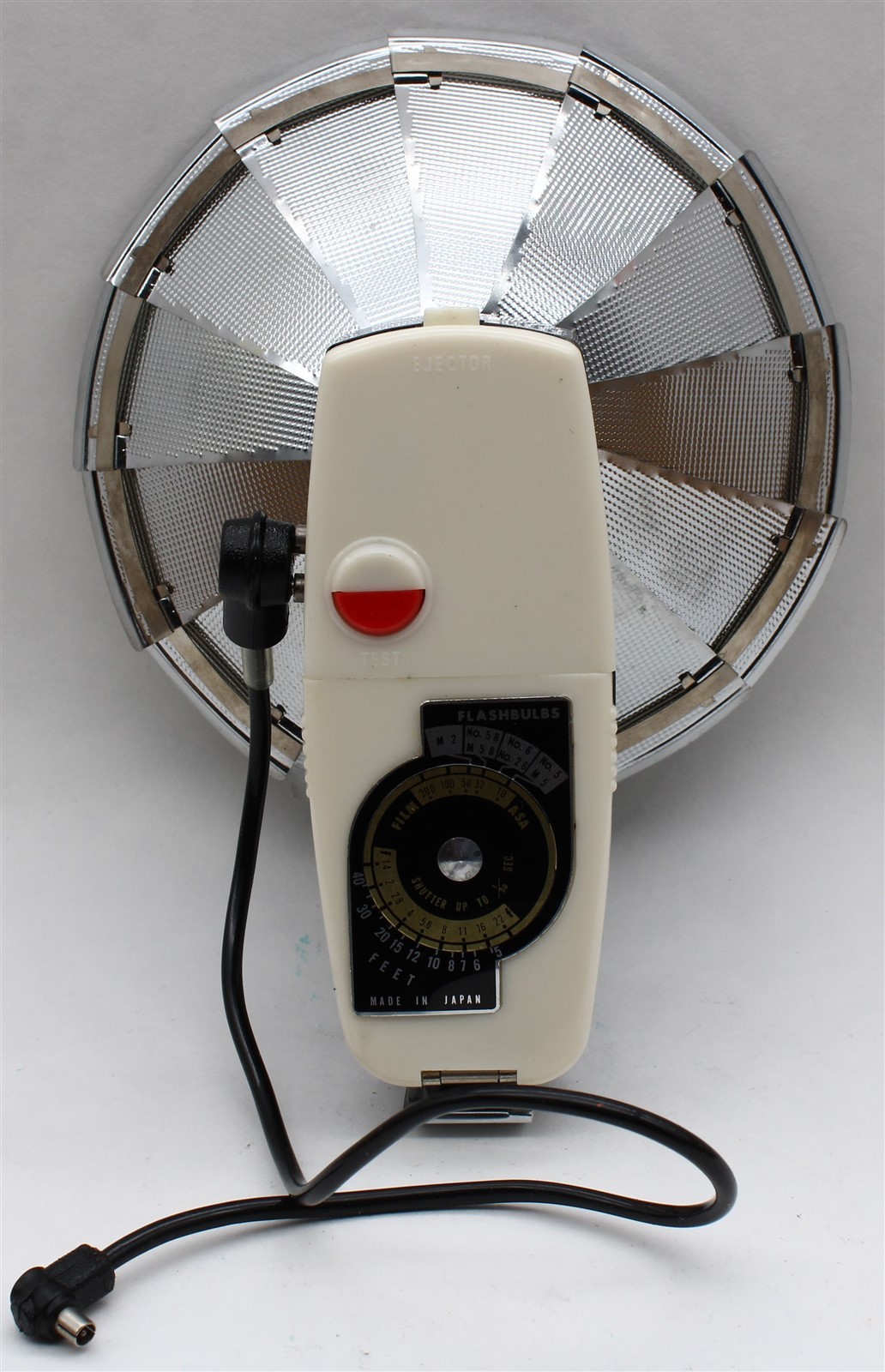 ADAMS Collapsible Folding Pocket Fan Flash Unit 5″ Dia. w/PC Cord Made in JAPAN