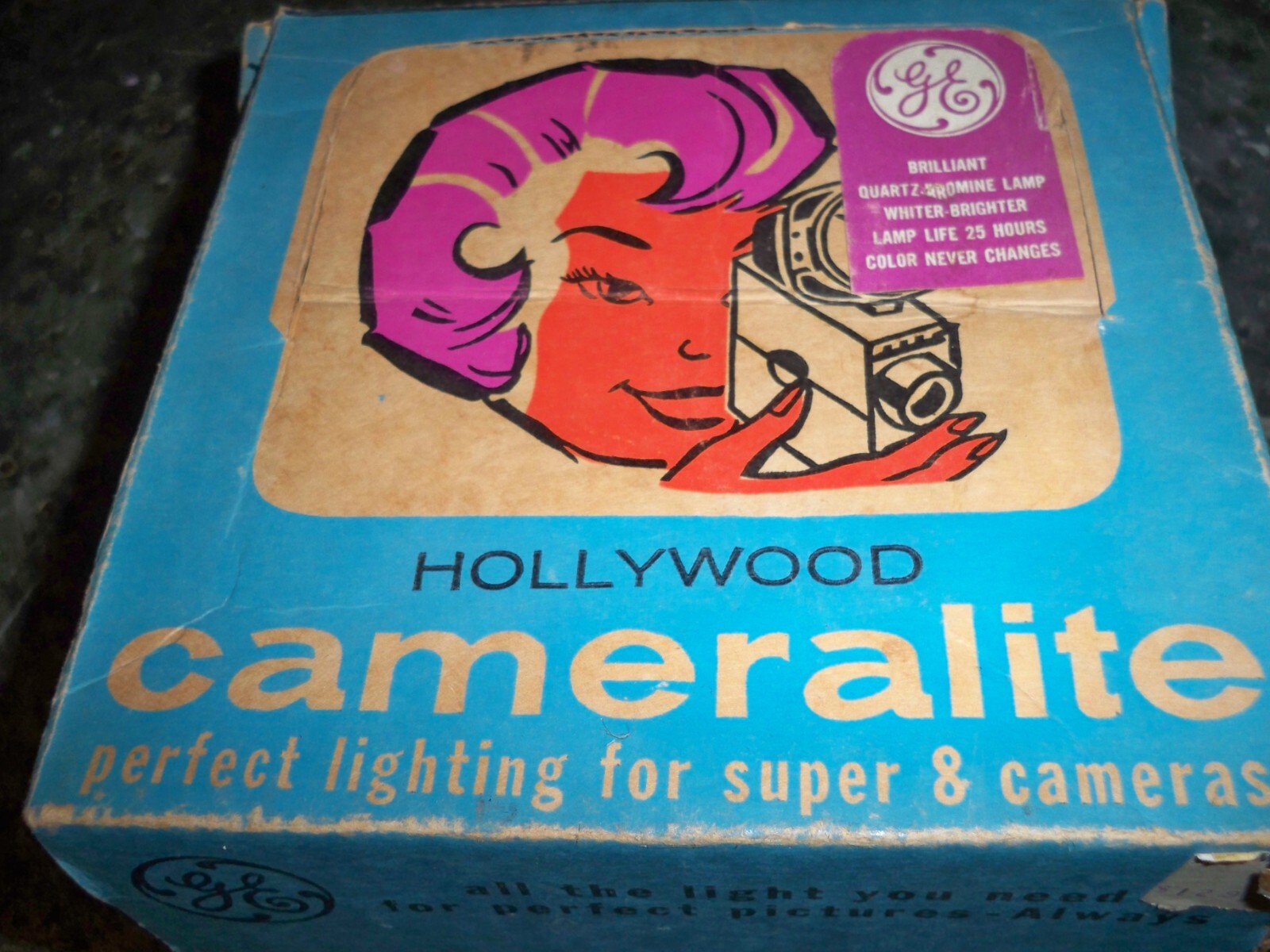 Vintage GE Hollywood CAMERALITE Still In Box Super 8 Cameras VERY BRIGHT DB1
