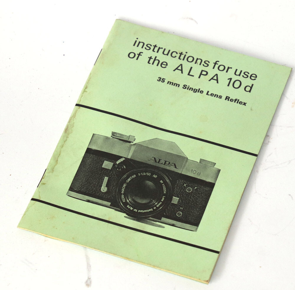 Alpa BICLON twin cable release and original owners book for 10d