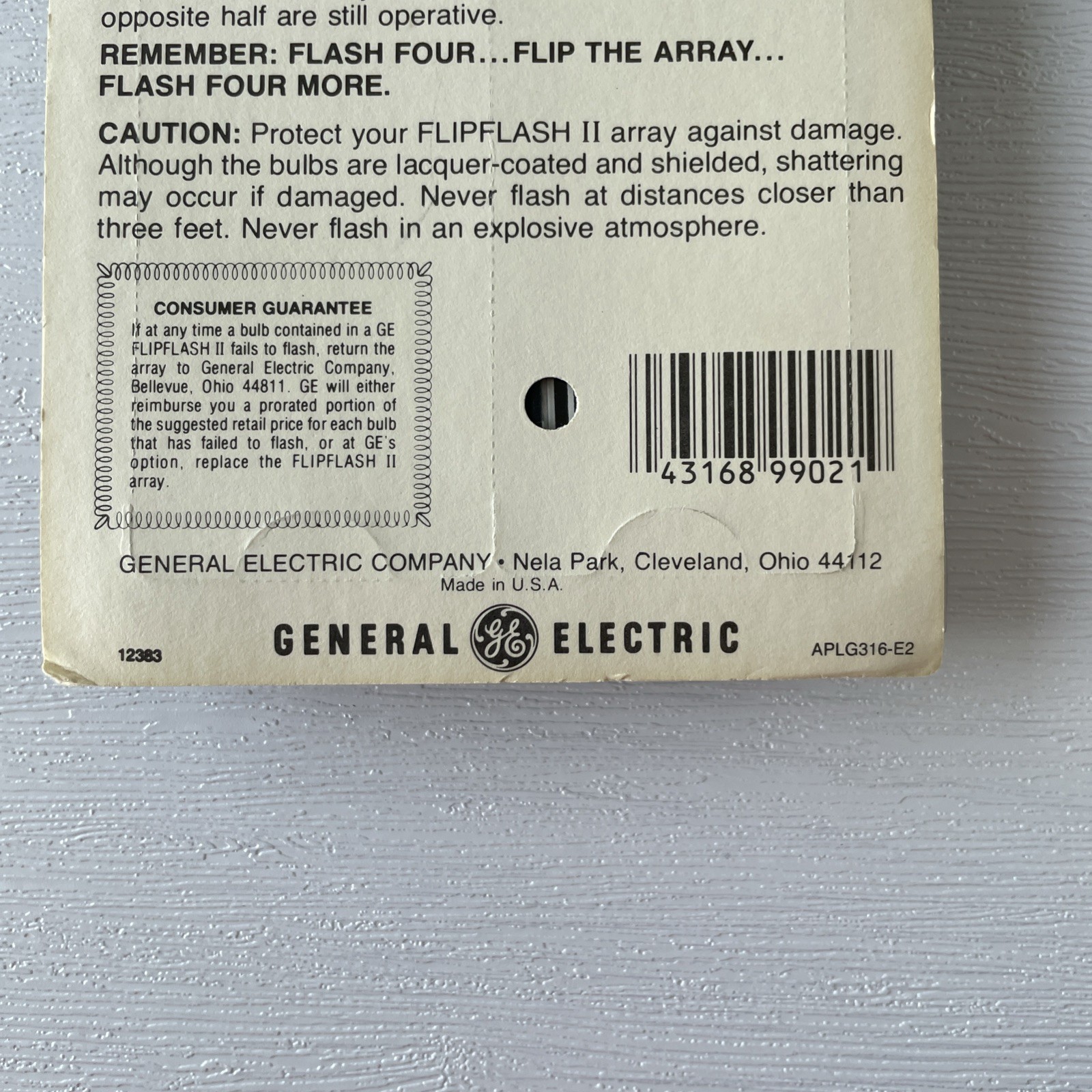 Vintage GE Flip Flash II Twin Pack Flash Packs for FlipFlash Cameras