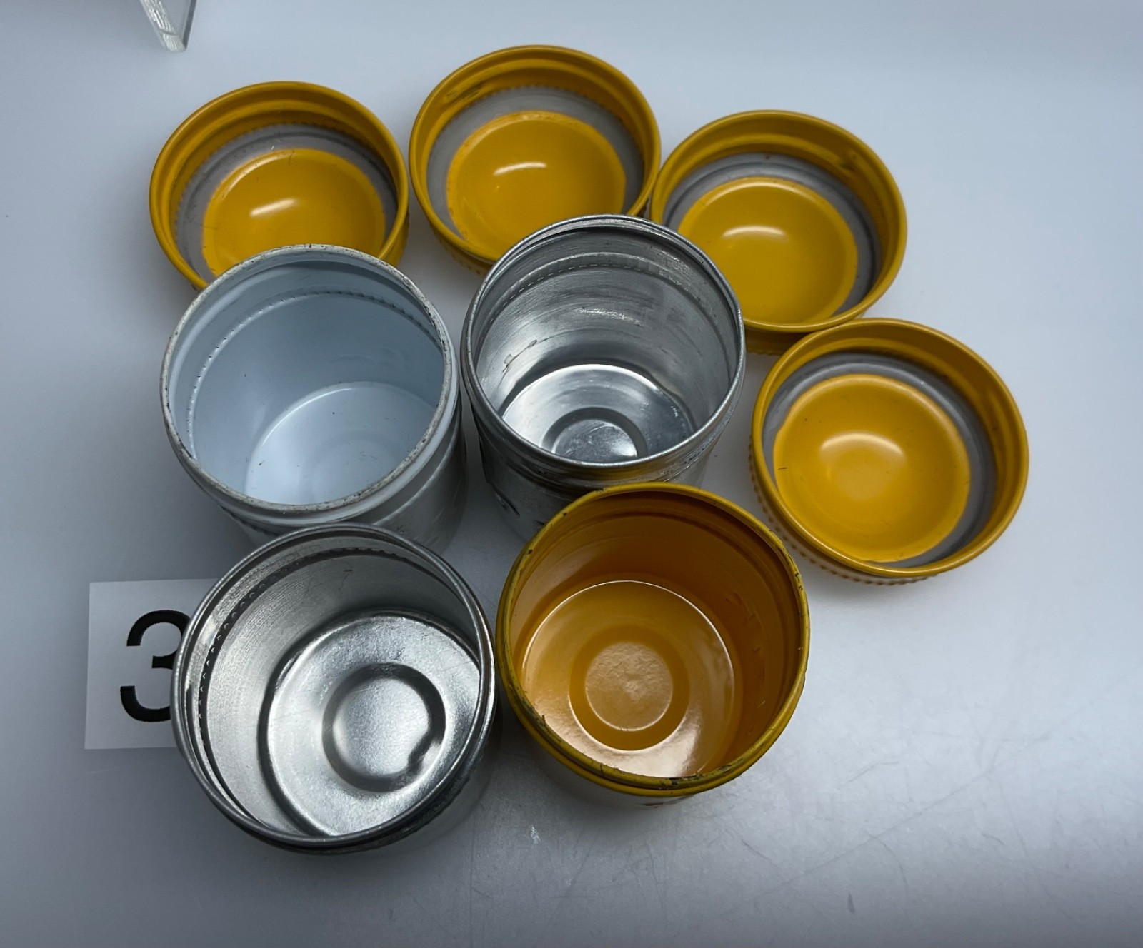 4 VTG Lot Kodak 35mm Film Roll Embossed Container Metal Tin Can Canister yellow