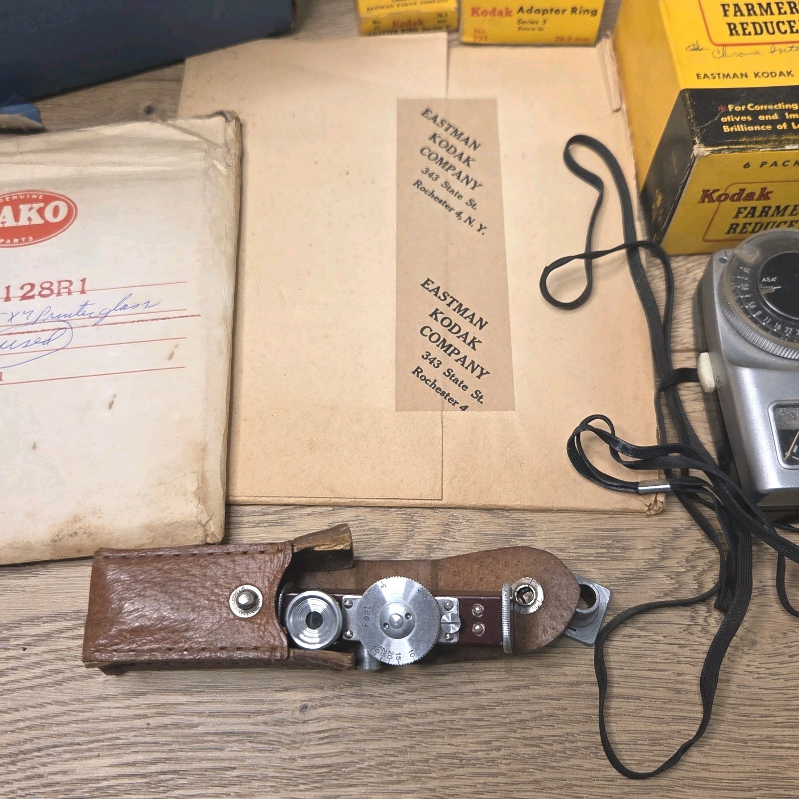Vintage Camera Parts Accessories Mixed Lot Rangefinder Strobe Filters Bulbs