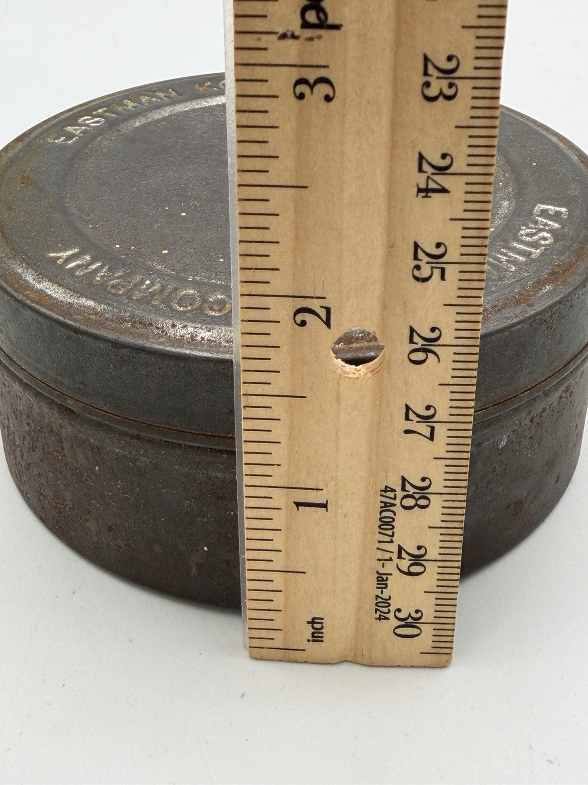 Vtg Eastman Kodak Metal Film Canister Embossed Photography Tin