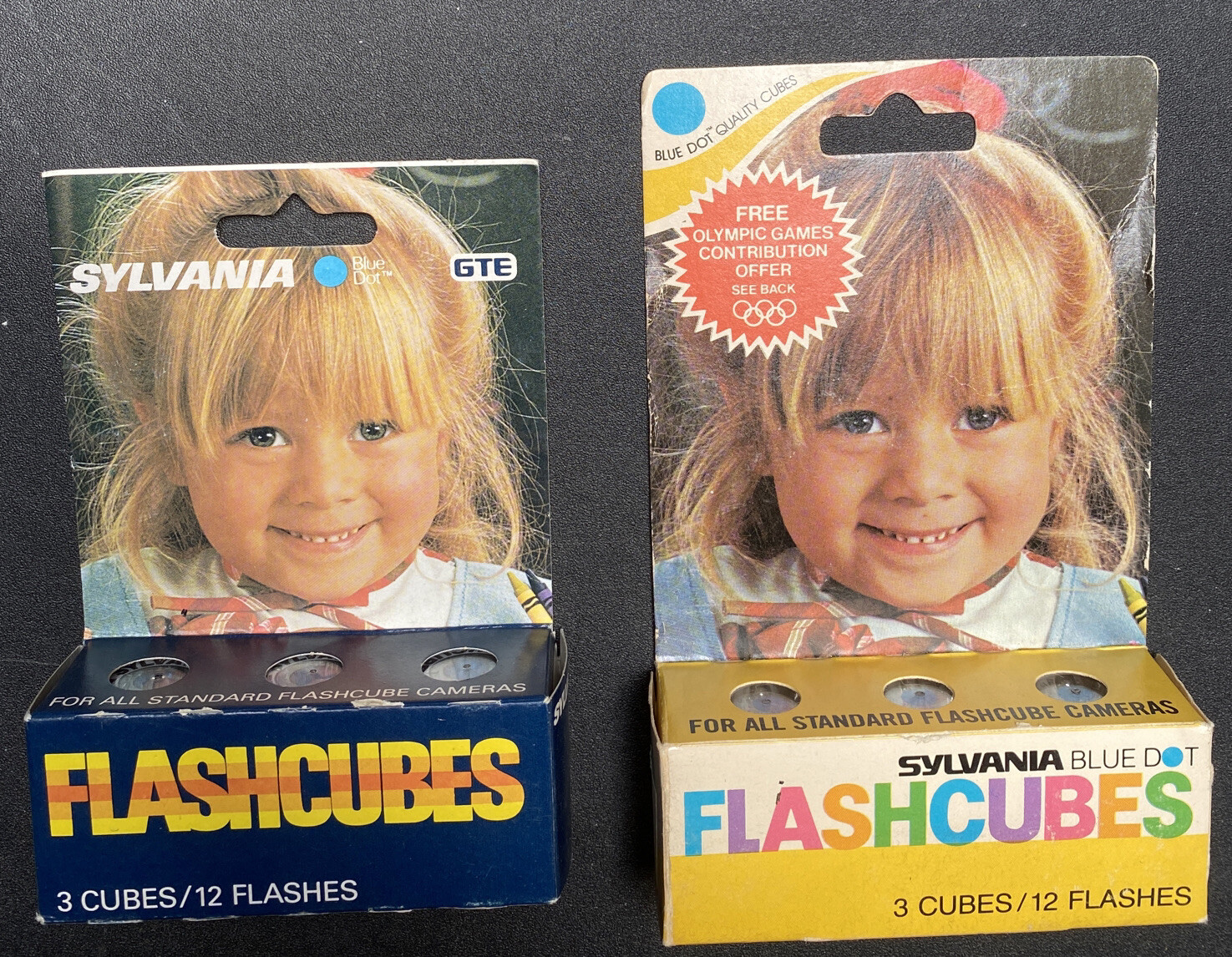Vintage Sylvania Blue For GTE Lot (6) Cubes/(24) Flashes Flashbulbs in Box NOS