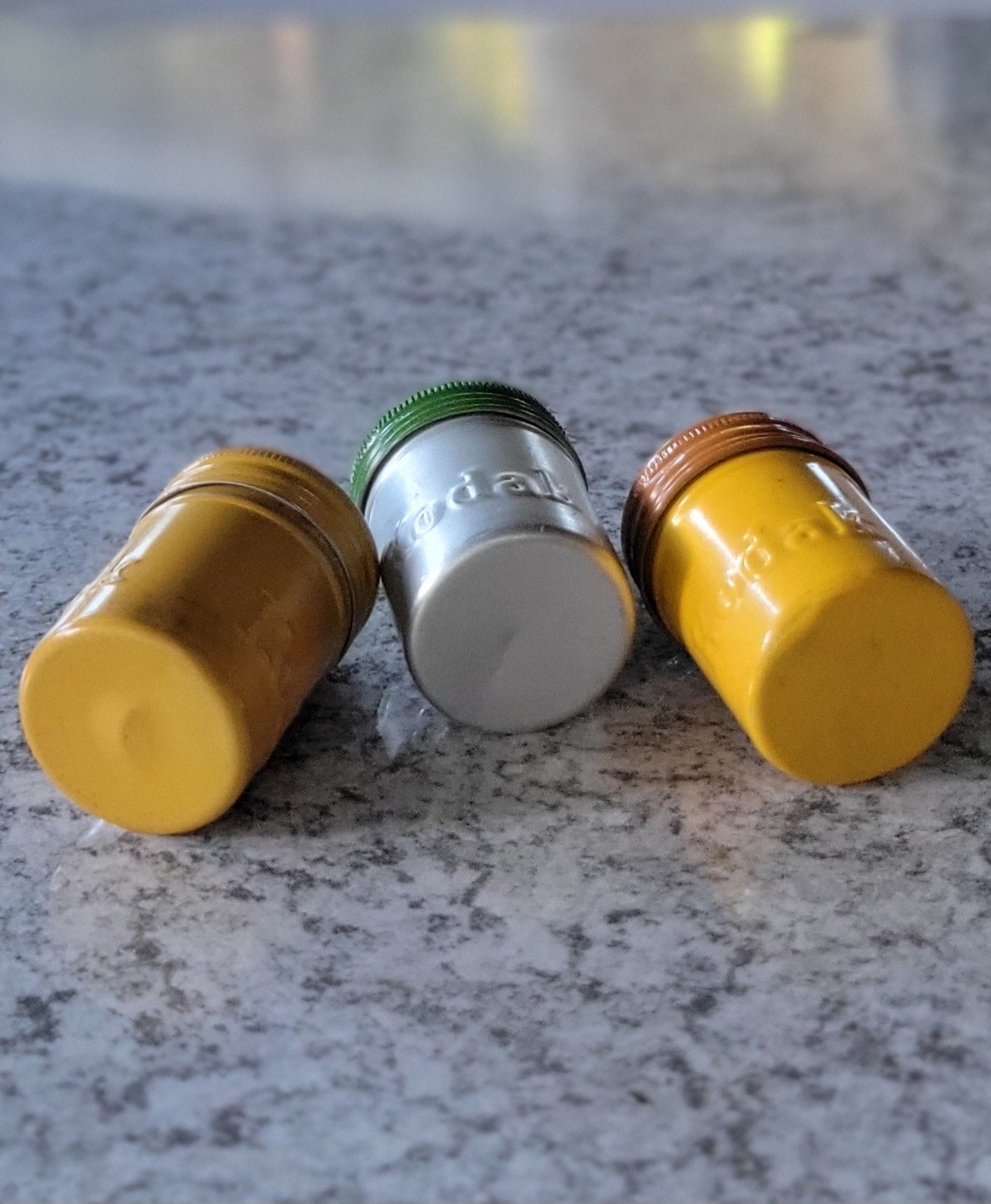 VTG Lot of 3 Kodak 35mm Film Roll Embossed Container Metal Tin Can Canister