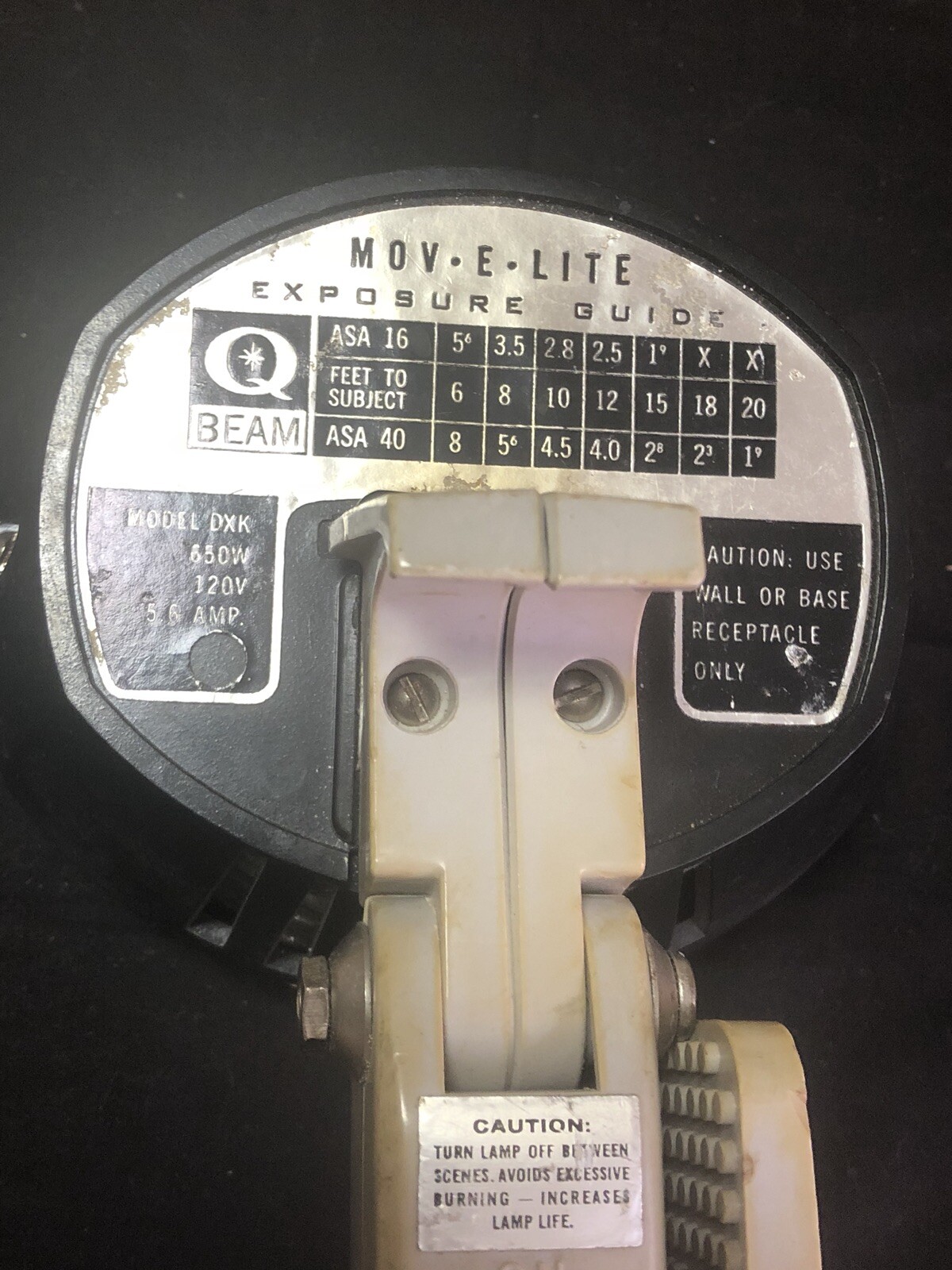 VINTAGE QUARTZ Q BEAM MOV E LITE ACME-LITE CHICAGO MODEL DXK 650W 120V WORKS