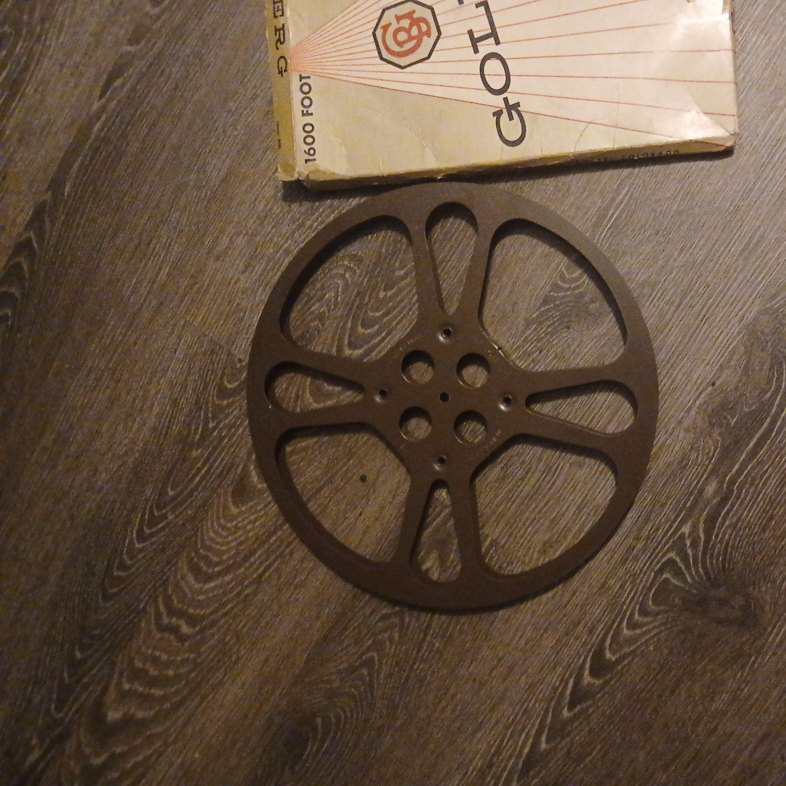 vintage Goldberg Bros. 1600 Foot 16 mm reel in box