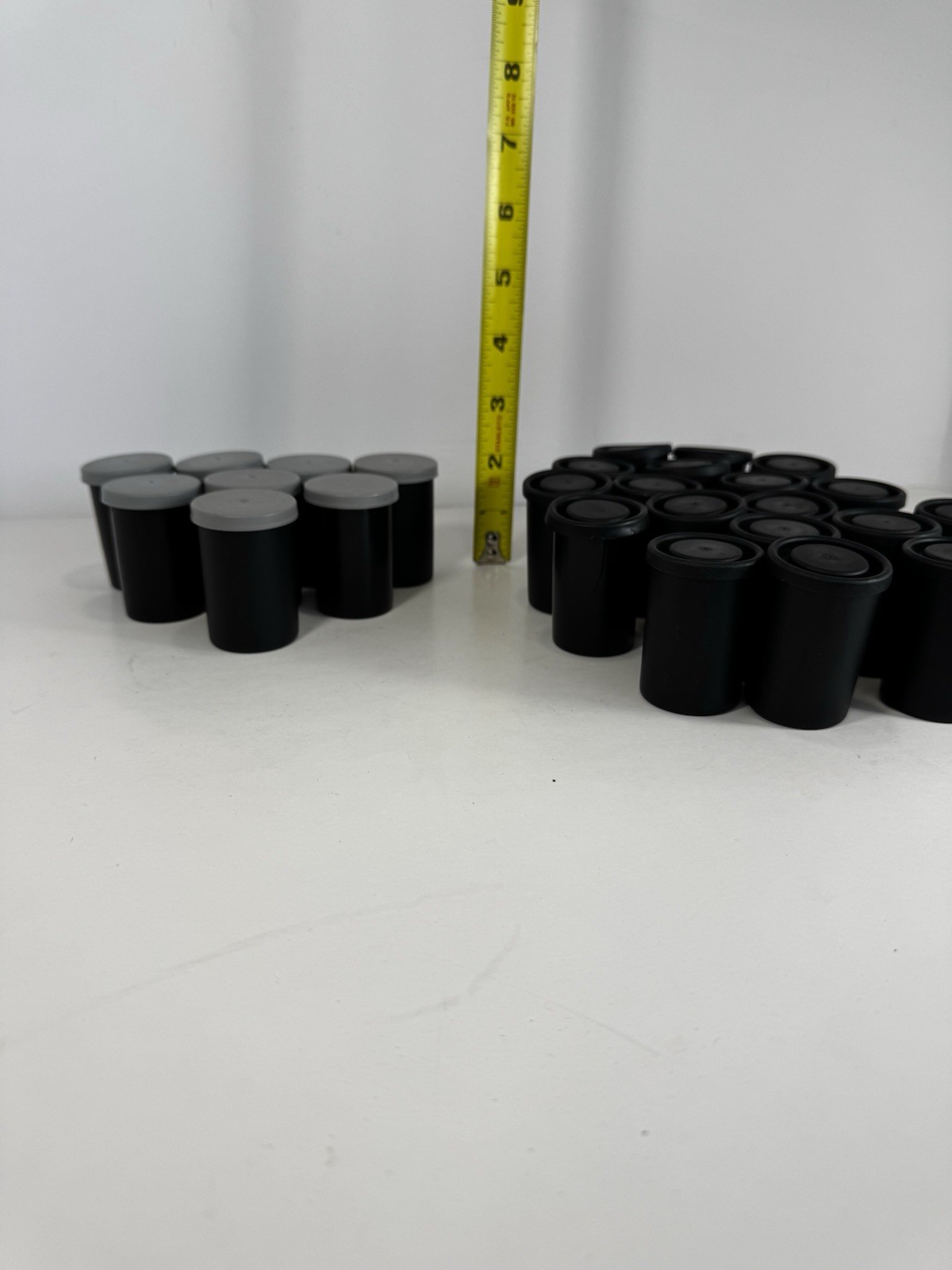 Lot of 26 35mm Film Canisters w/ Lids – Black & Gray – Storage Containers