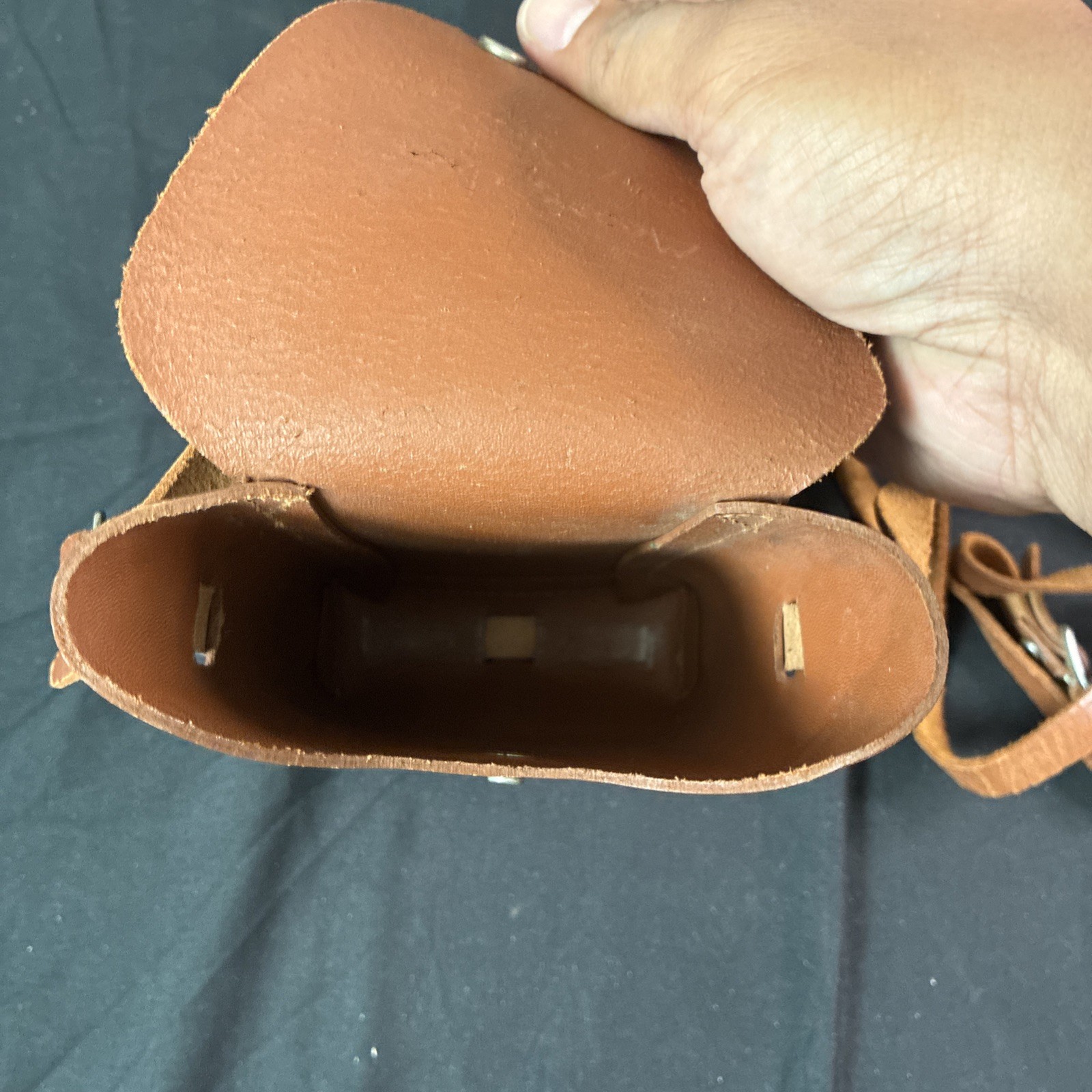 Vintage Kodak Snapback Brown Genuine Leather Camera Case With Strap Made In USA