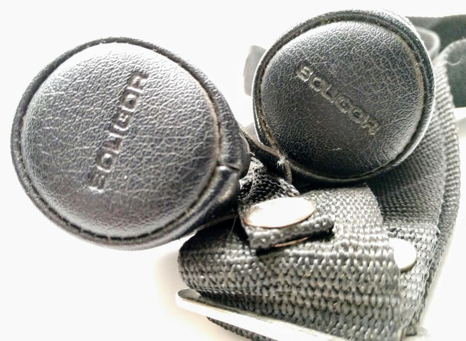 Set of Soligor Vintage 35mm Faux Leather Film Cases Black Zipper w/ Strap