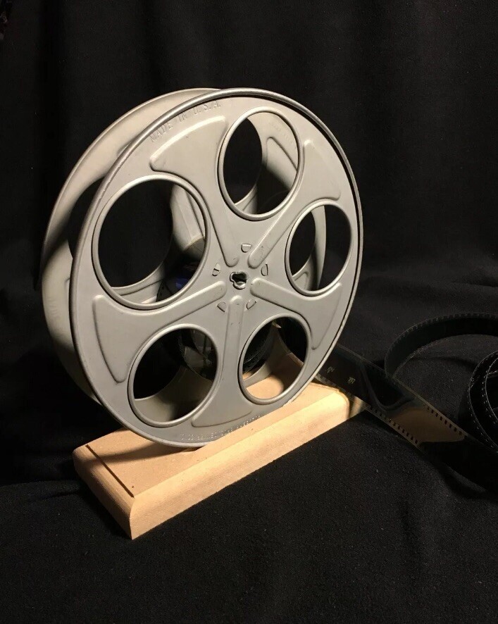 Hollywood Party Set 35mm Film Reel W Stand Bow Clapboard Film Can and Filmstrip