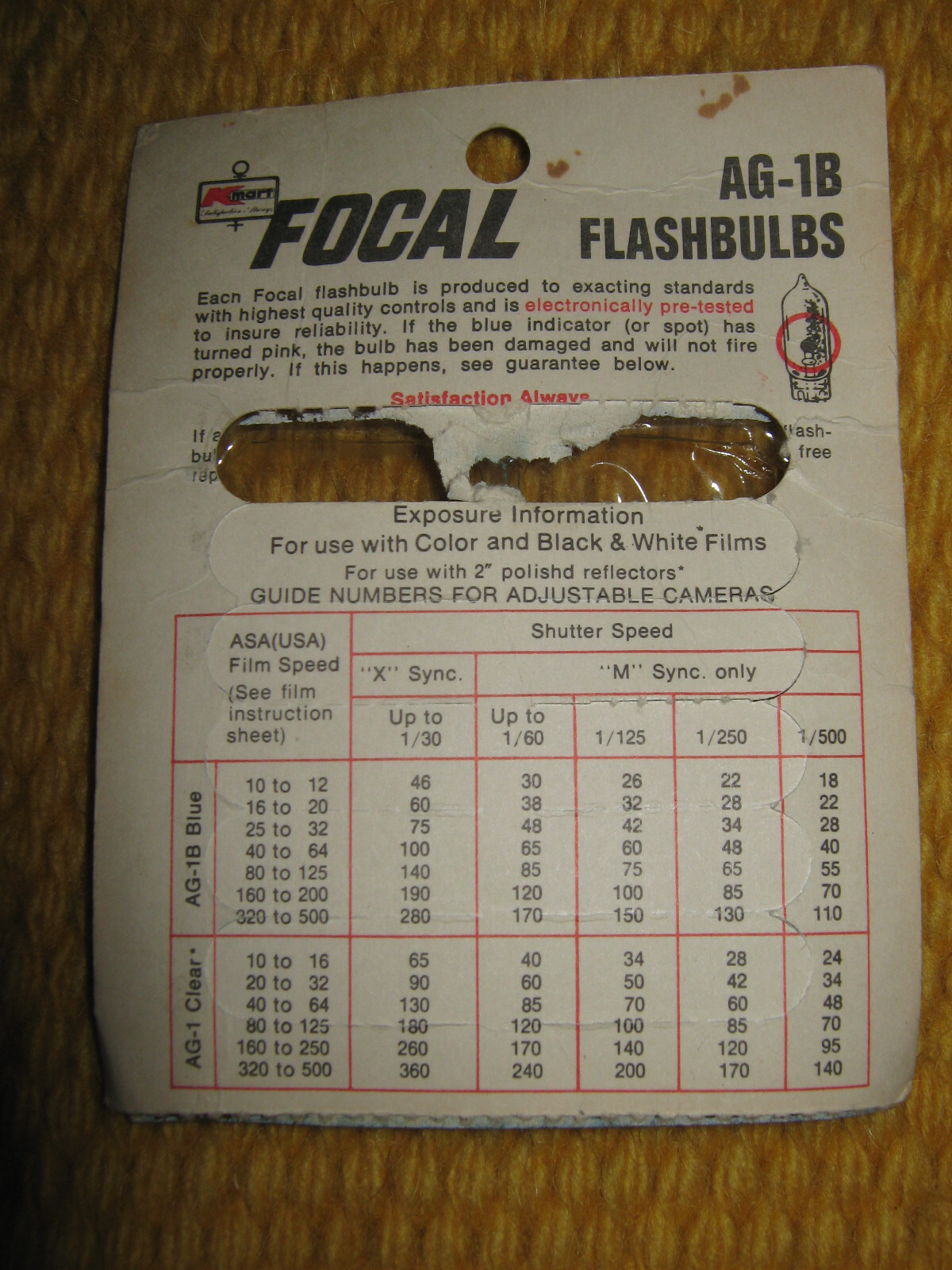 K-Mart/Focal AG-1B Flash Bulbs – 21 Bulbs