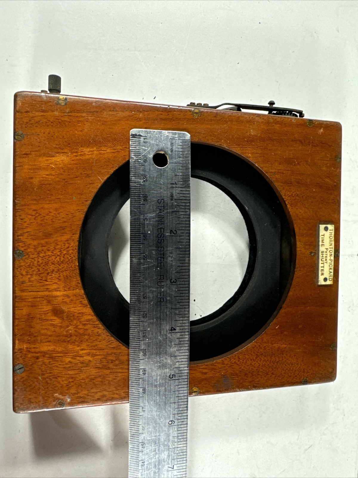 3.5in Thornton PIckard Patent Time Roller Wooden Shutter for Brass Barrel Lens