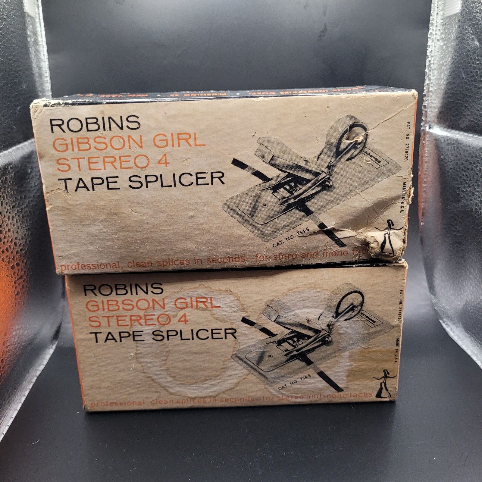 Vintage Robins Gibson Girl Tape Dispenser RT-700 Labeling Machine Office Metal