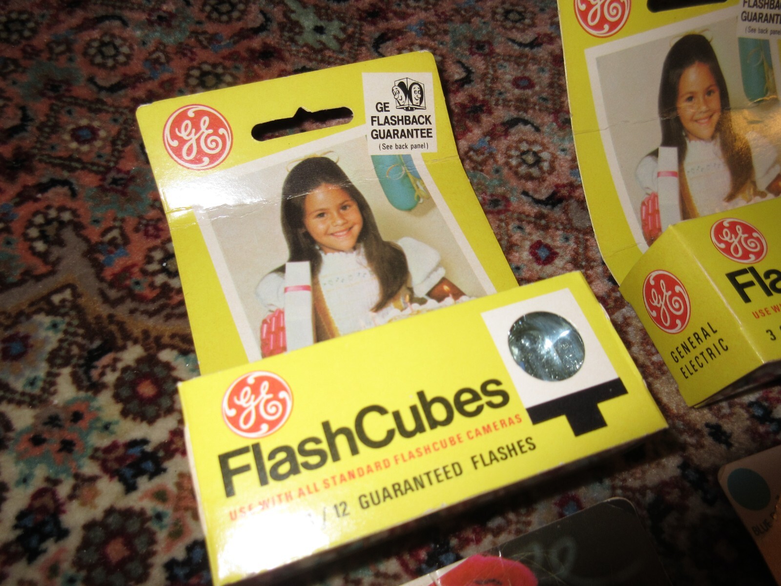 4 Boxes Vintage GE & Sylvania Blue Dot Flash Cubes Camera Flash Bulbs 48 Flashes