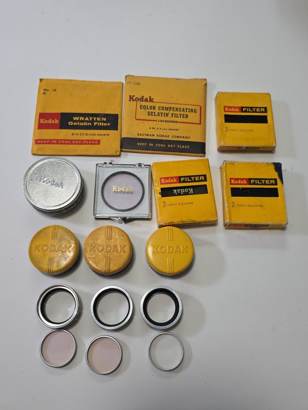 Lot Of Vintage Kodak, Camera Accessories Filters, Series V Adapters, Gel