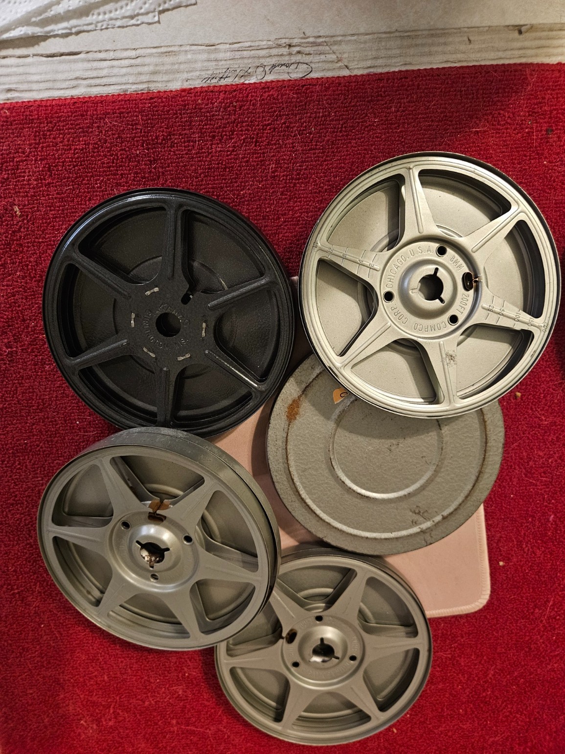 Vintage 5 Kenco 8mm Film Canister 5″ w/reels Burlington Made USA estate find